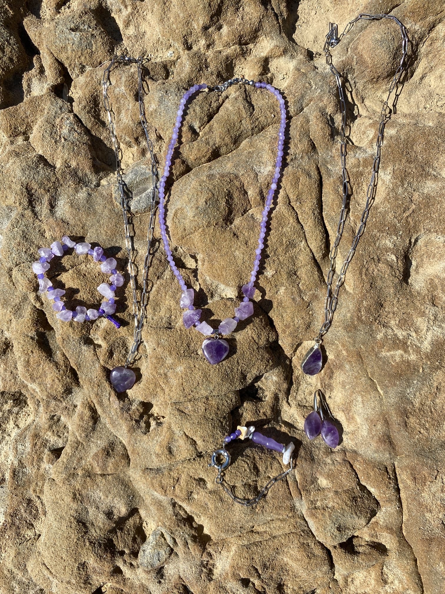 Ametist Doğal Taş Takı Koleksiyonu