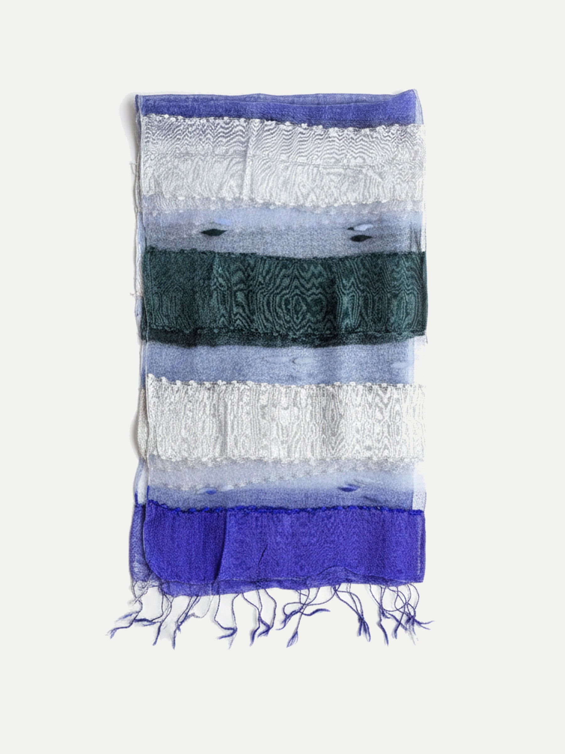 Mor Degrade Kozalı Uzun İpek Eşarp