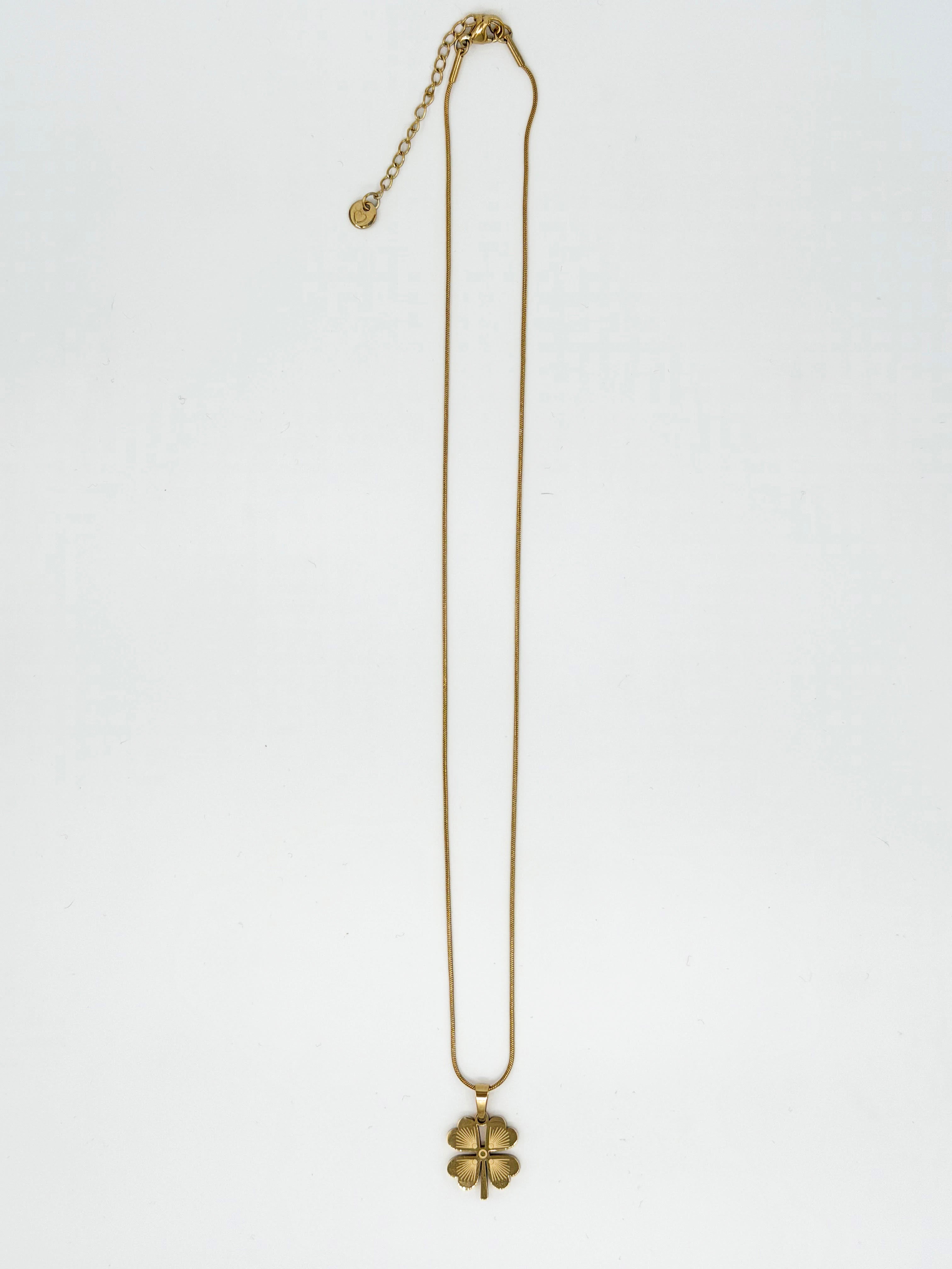 Altın Renk Çelik Küçük Yonca Kolye