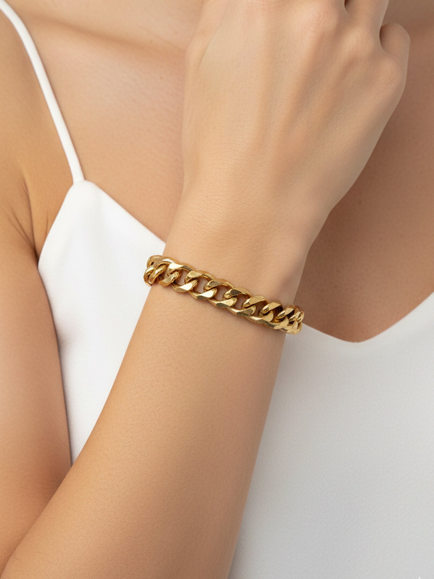Çelik Zincir Bileklik | Altın Renk