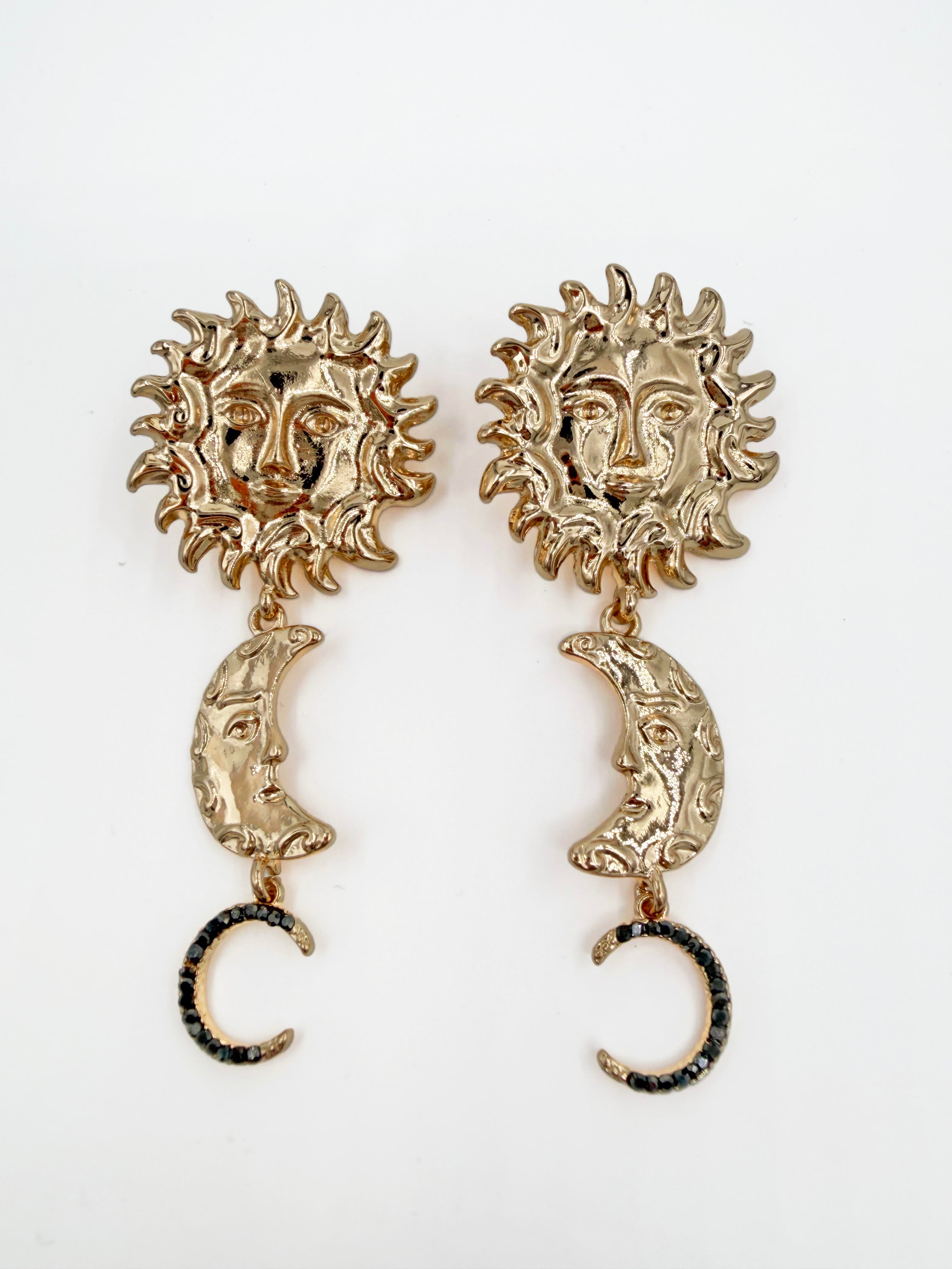 Sallantılı Güneş Ay Küpe