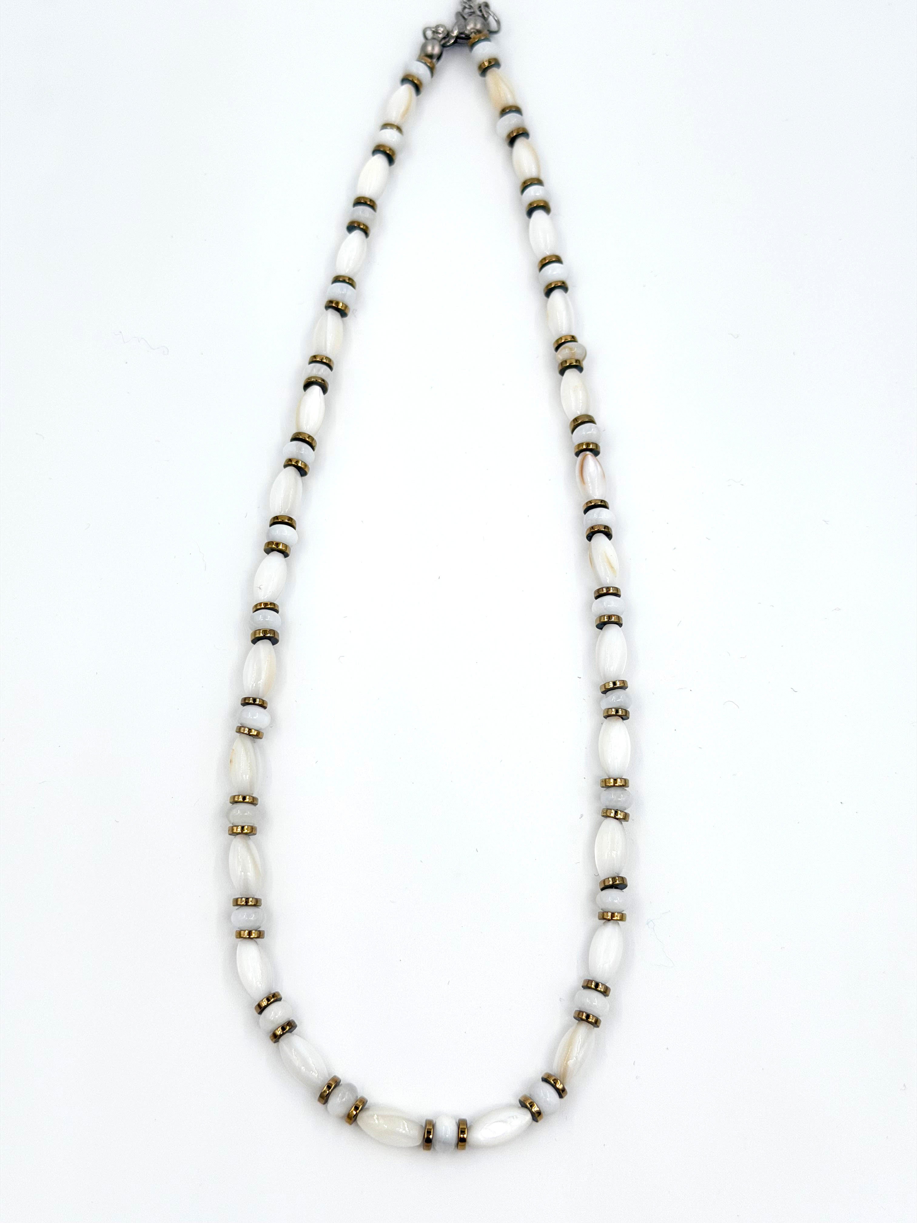 Arpa Sedef Doğal Taş Kolye