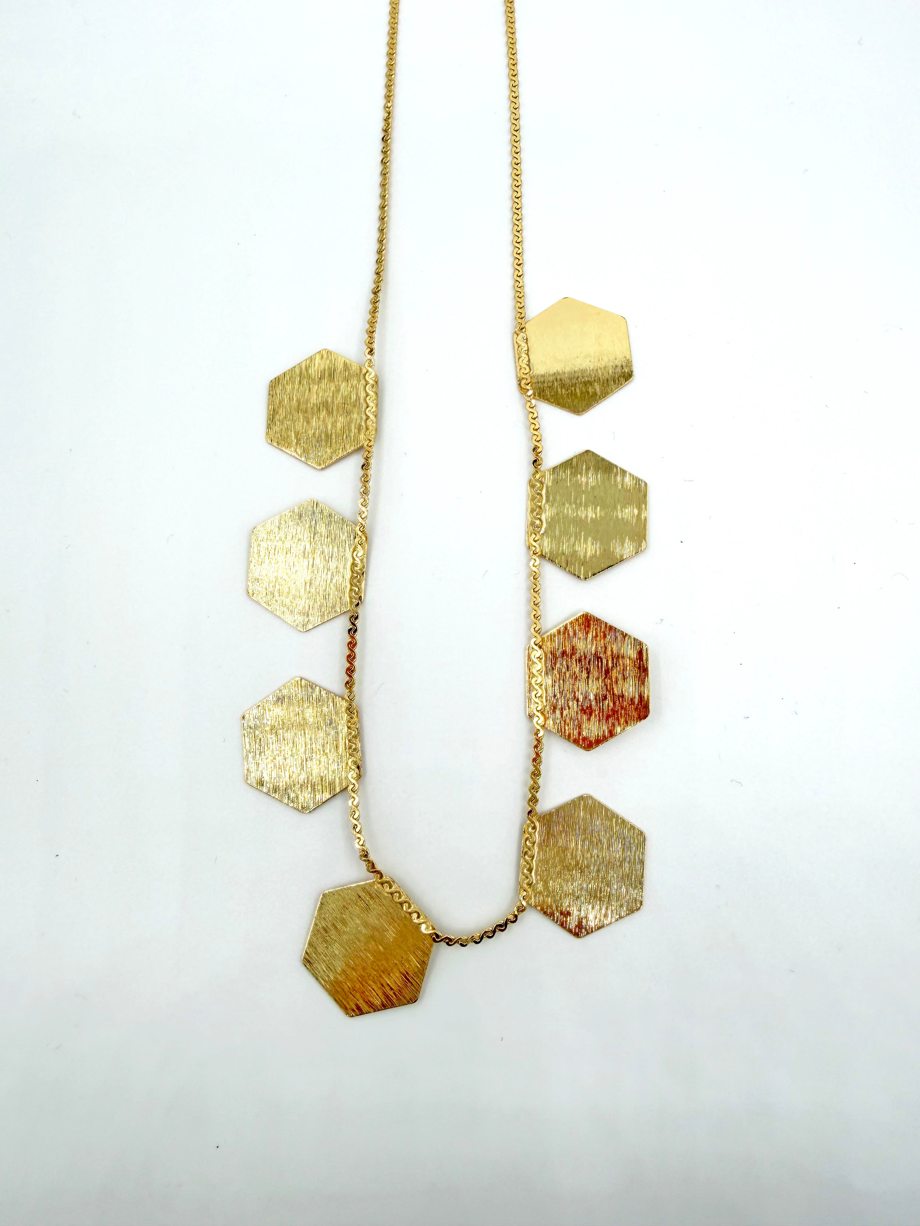 Modern Geometrik Çelik Pul Kolye