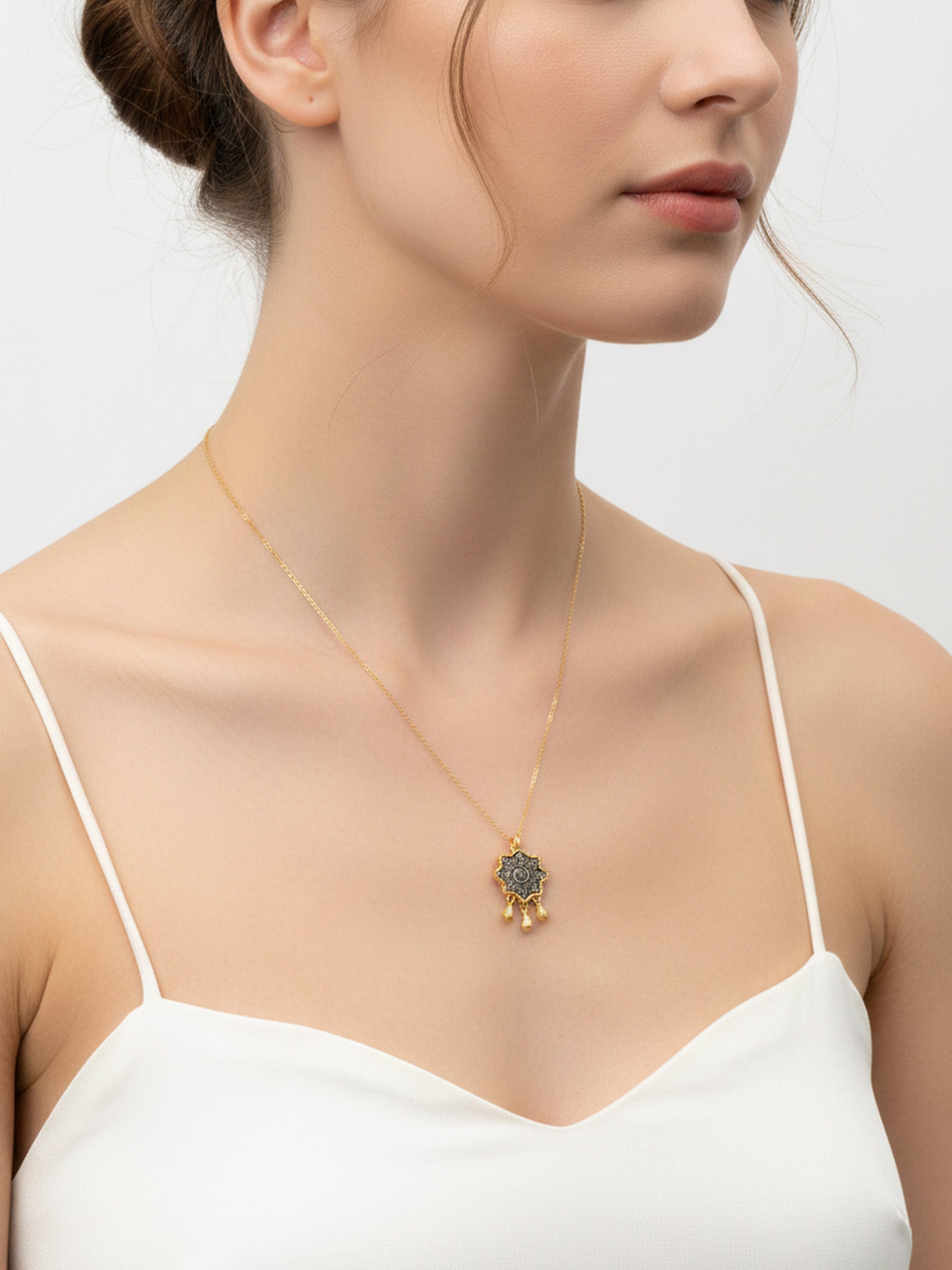 Sallantılı Uçlu 925 Ayar Gümüş Sonsuzluk Kolyesi