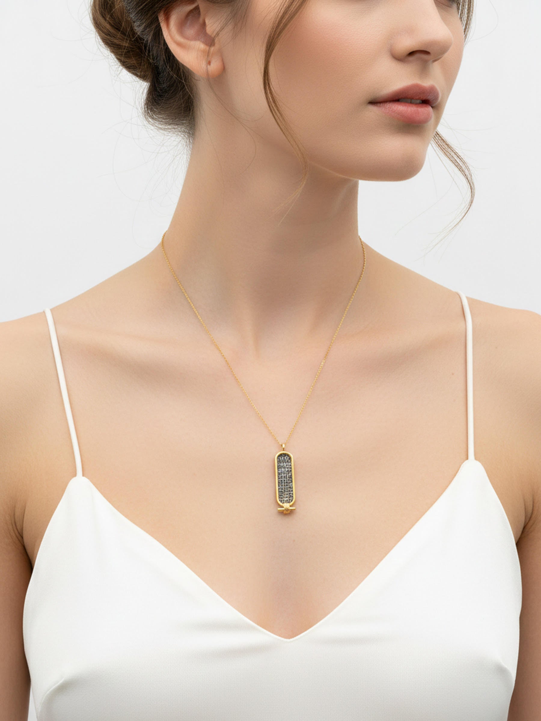 Hiyeroglif Figürlü 925 Ayar Gümüş Kolye