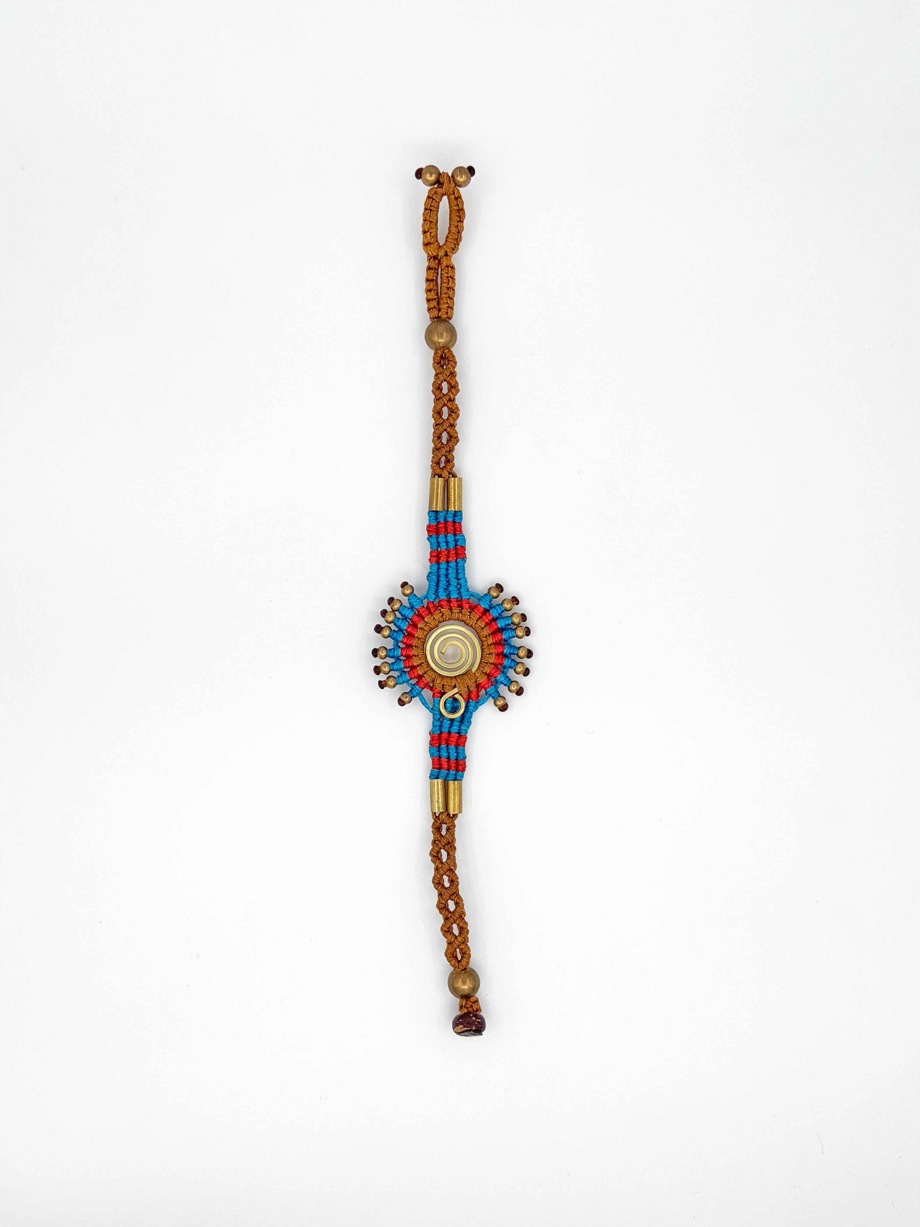 El Yapımı Kahve Renk Otantik Örgü Bileklik