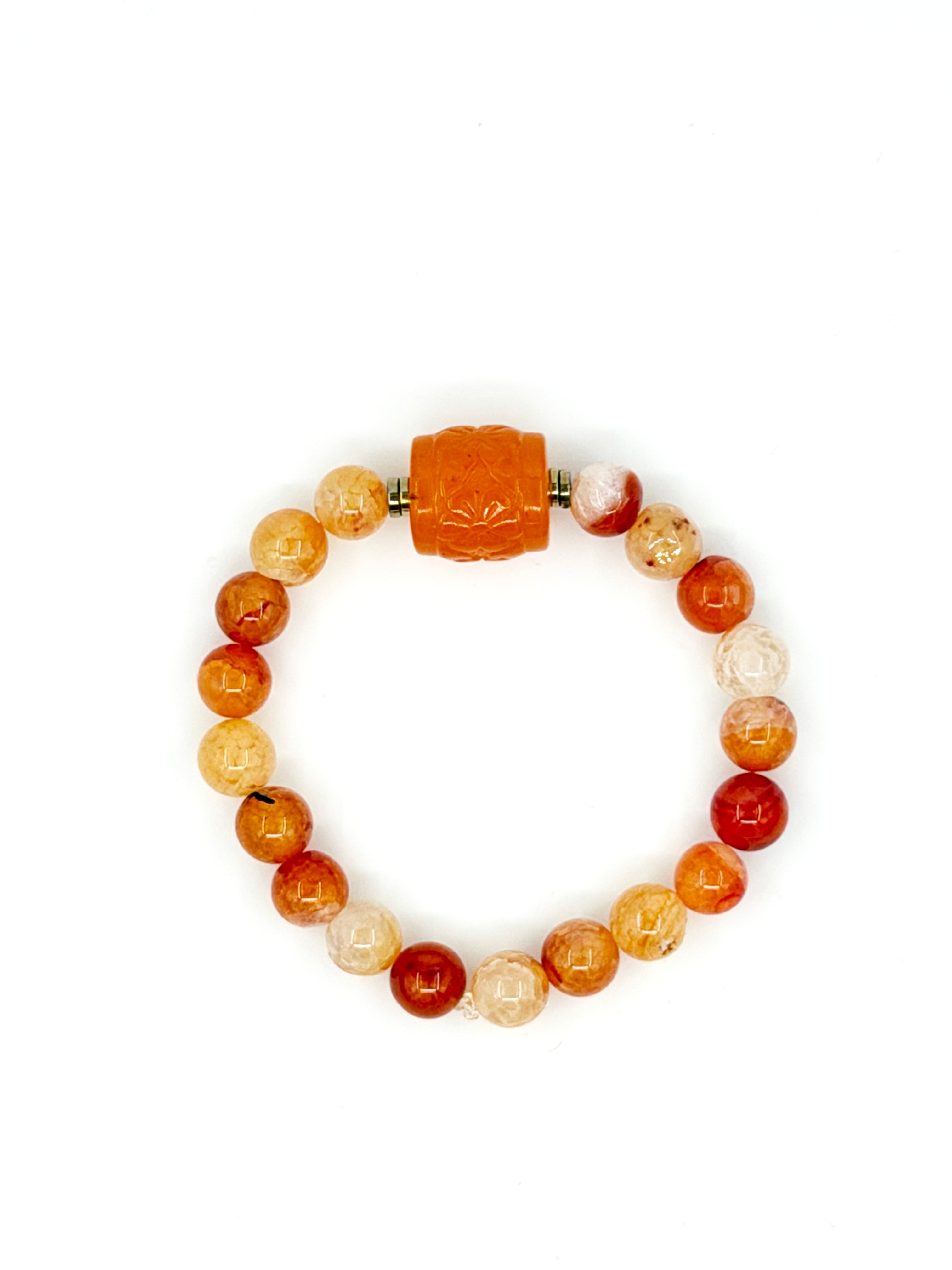 Kehribar Akik Doğal Taş Bileklik