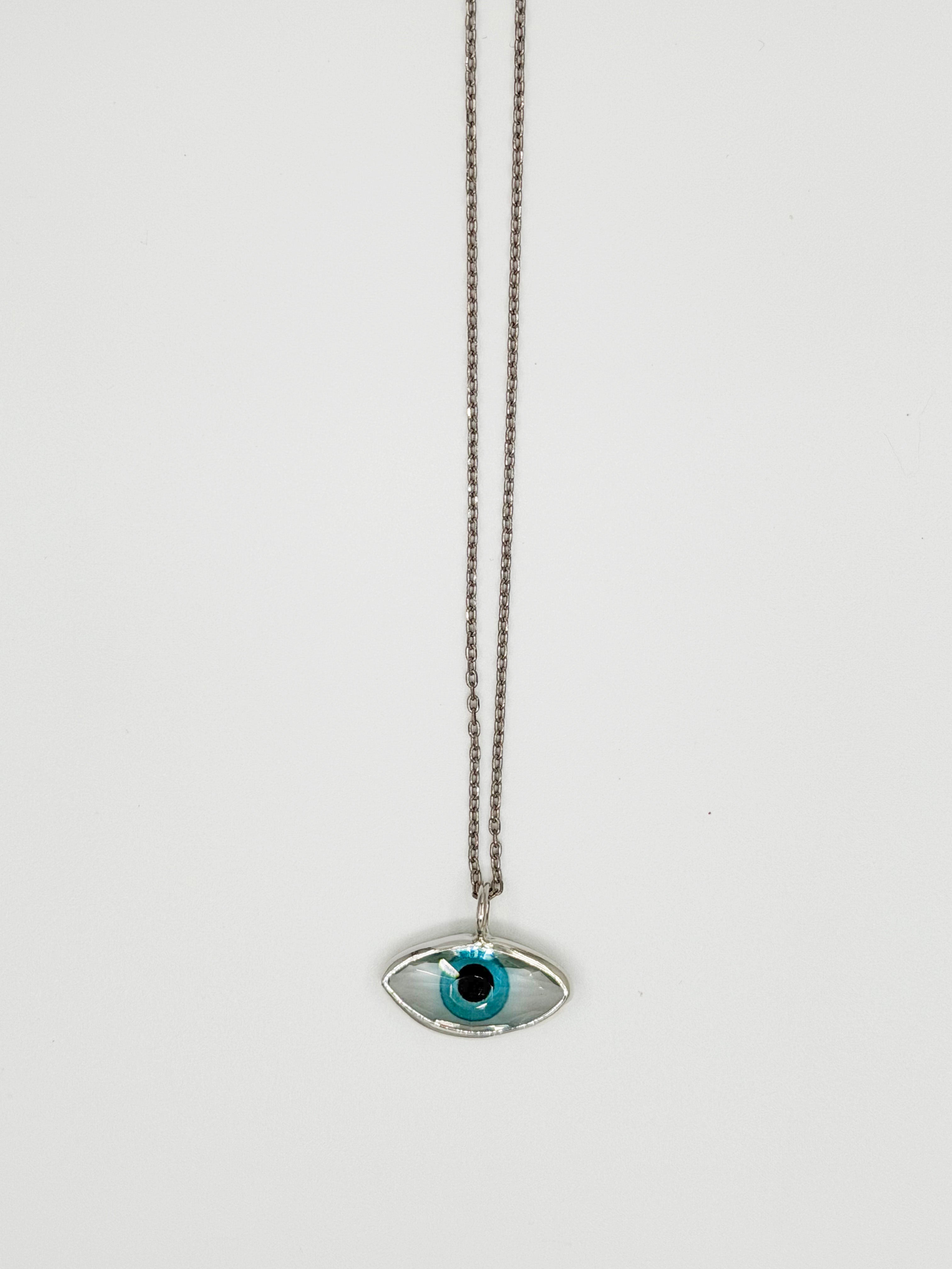 Göz Figürlü 925 Ayar Gümüş Zincir Kolye