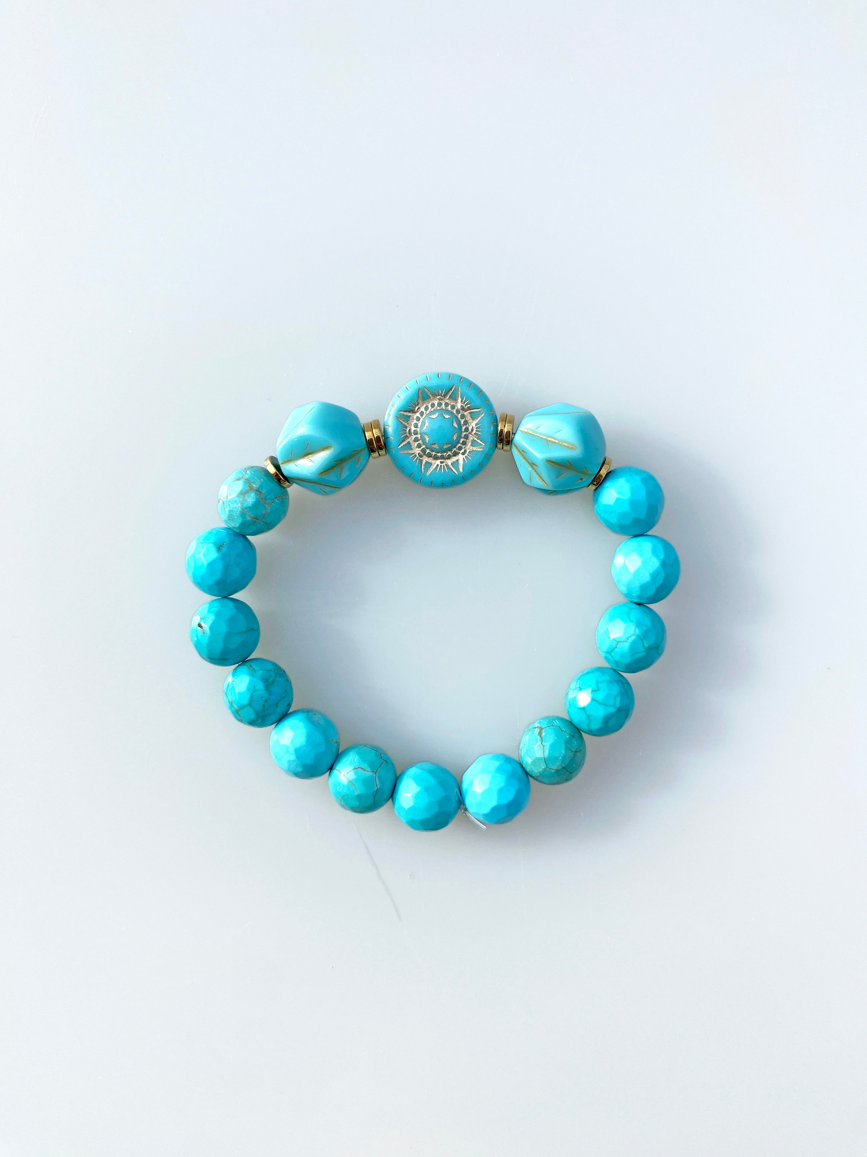 Turkuaz Doğal Taş (Firuze Taşı) Bileklik