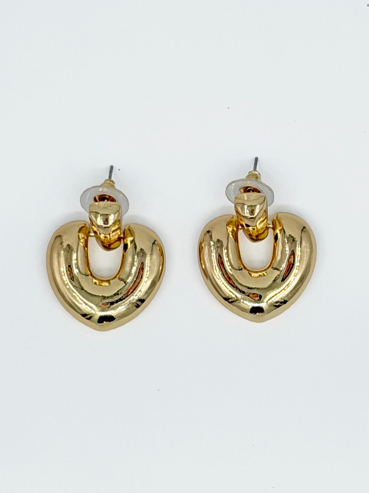 Ellipse Form Gold Earrings