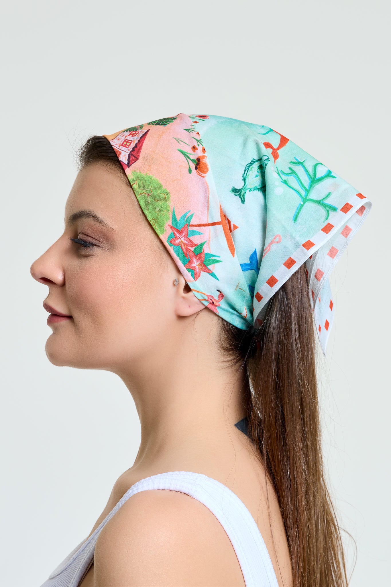 Bandana | Gökçeada | İmroz Haritası | El Çizimi Pamuk Vual