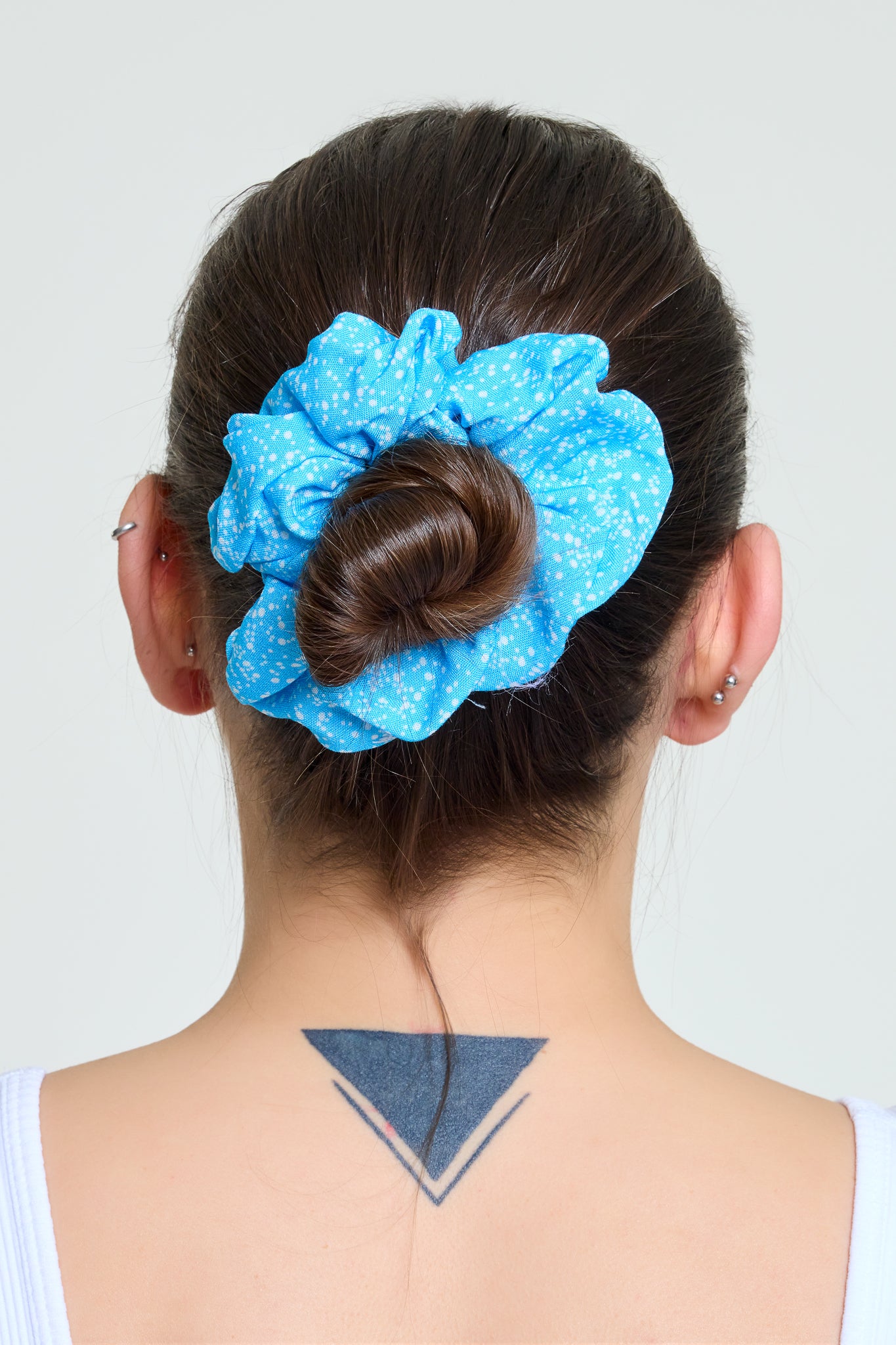 Scrunchie Simit Toka | Mavi Puan Desen