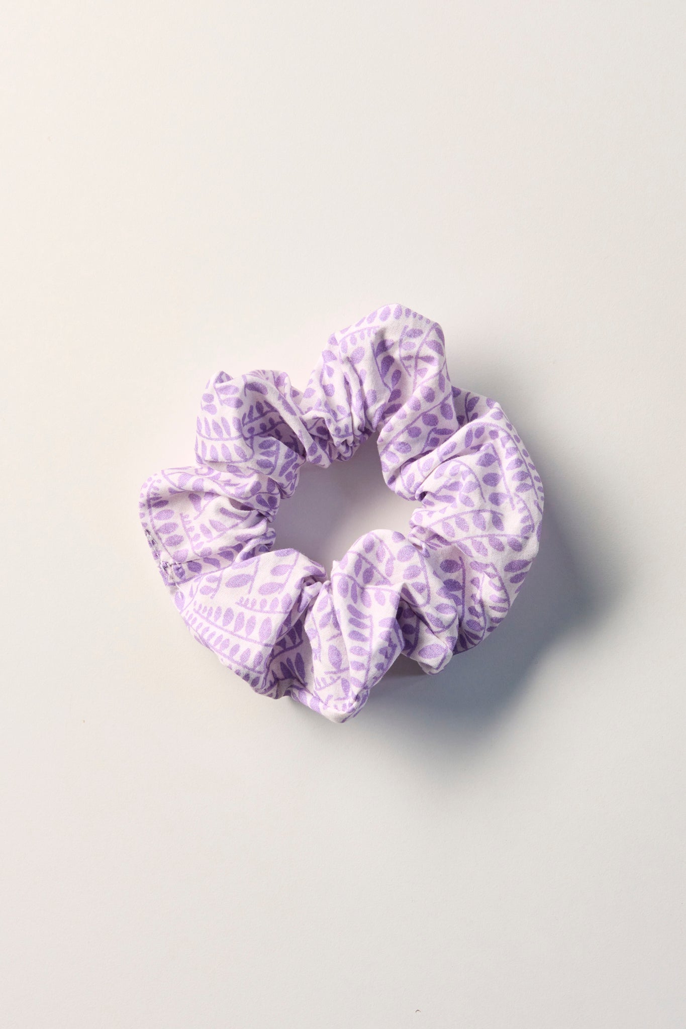 Scrunchie Simit Toka | Lila Yaprak Desen