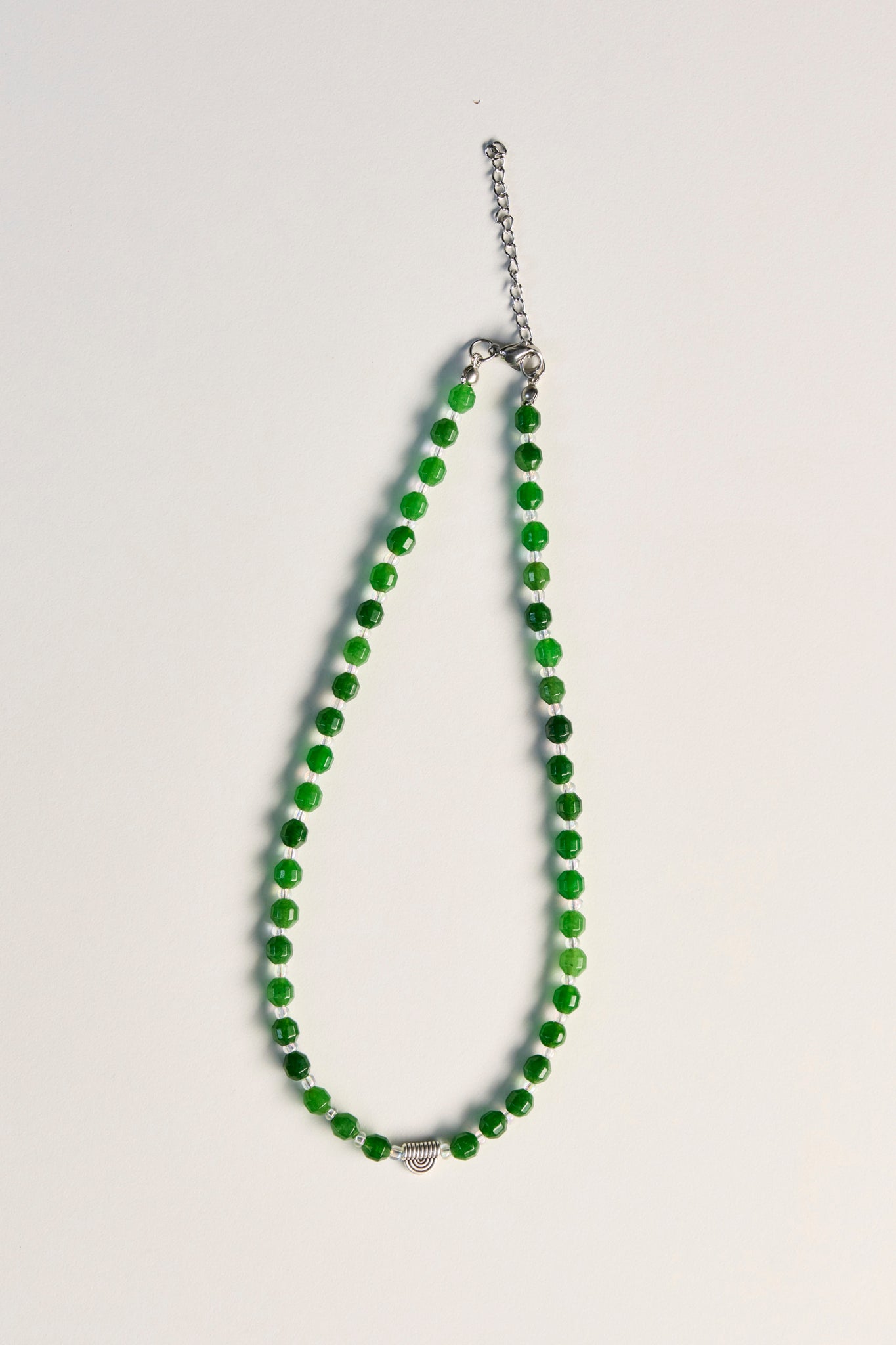 Zarif Yeşil Akik Doğal Taş Kolye