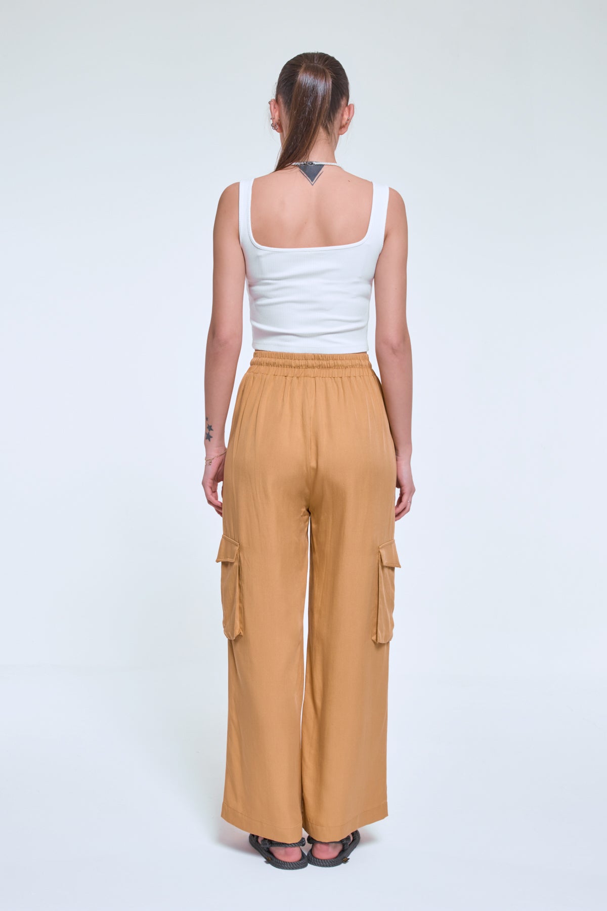 Peru | Camel Renk Tensel Bol Kargo Pantolon