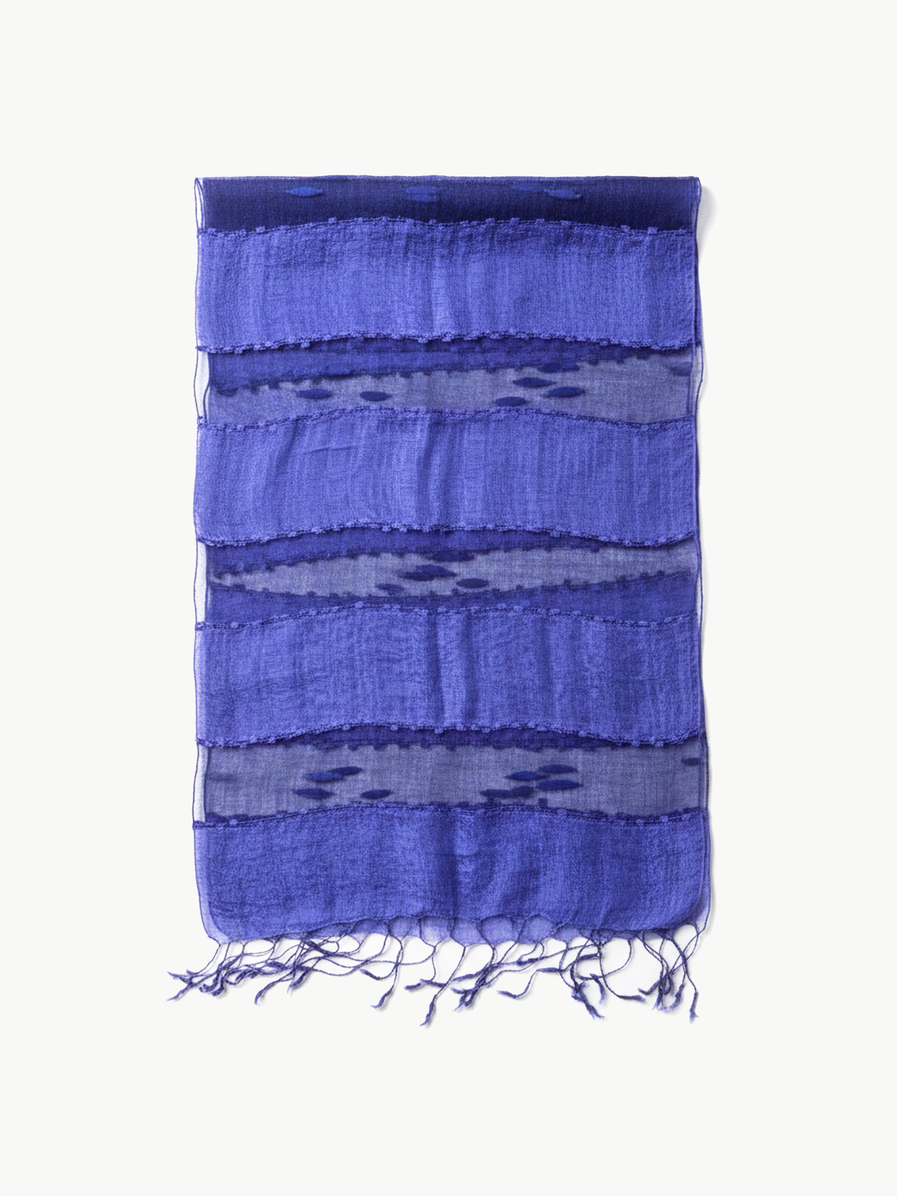 Mor Kozalı Uzun İpek Eşarp