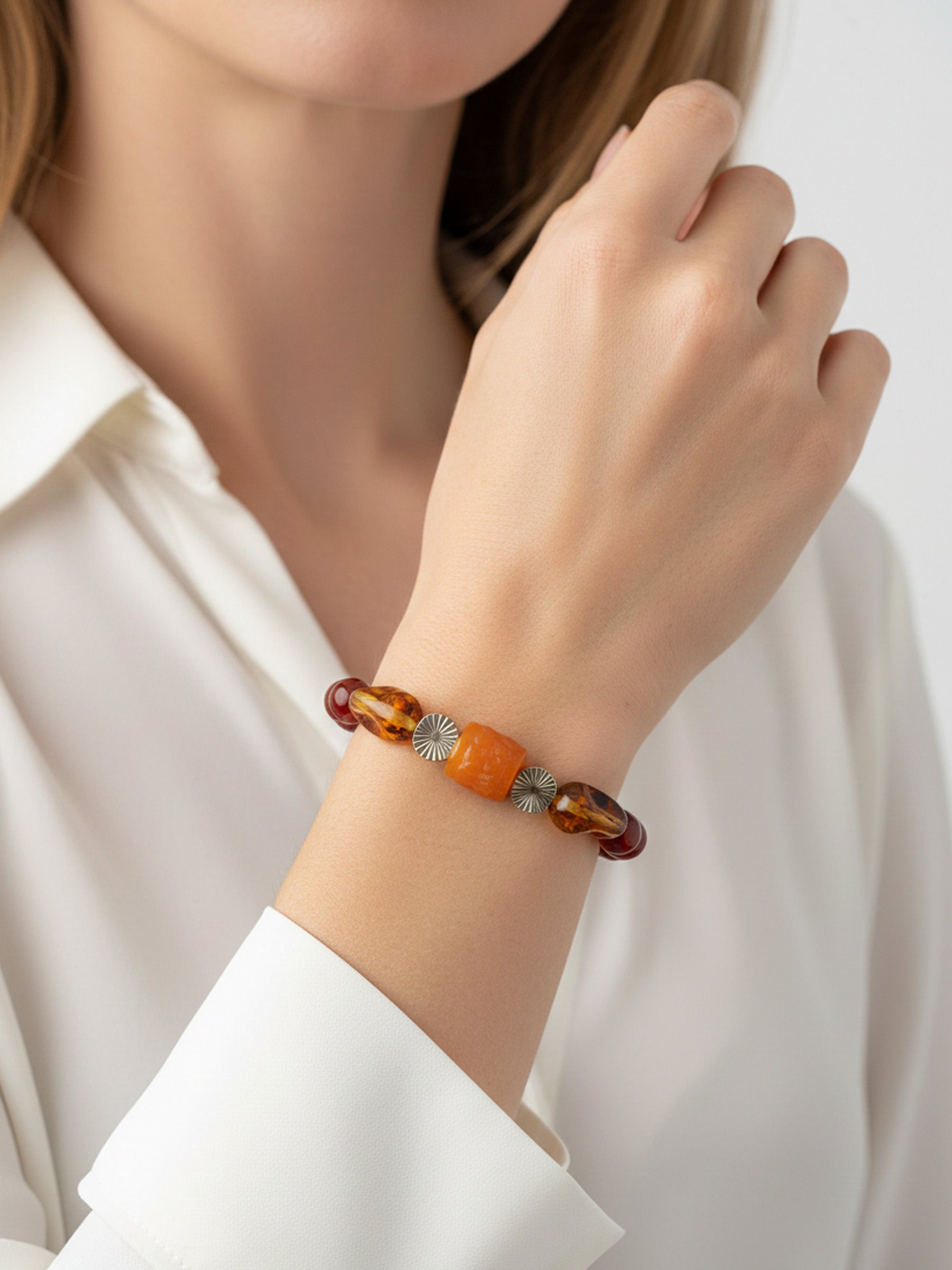 Otantik Kırmızı Akik Doğal Taş Bileklik