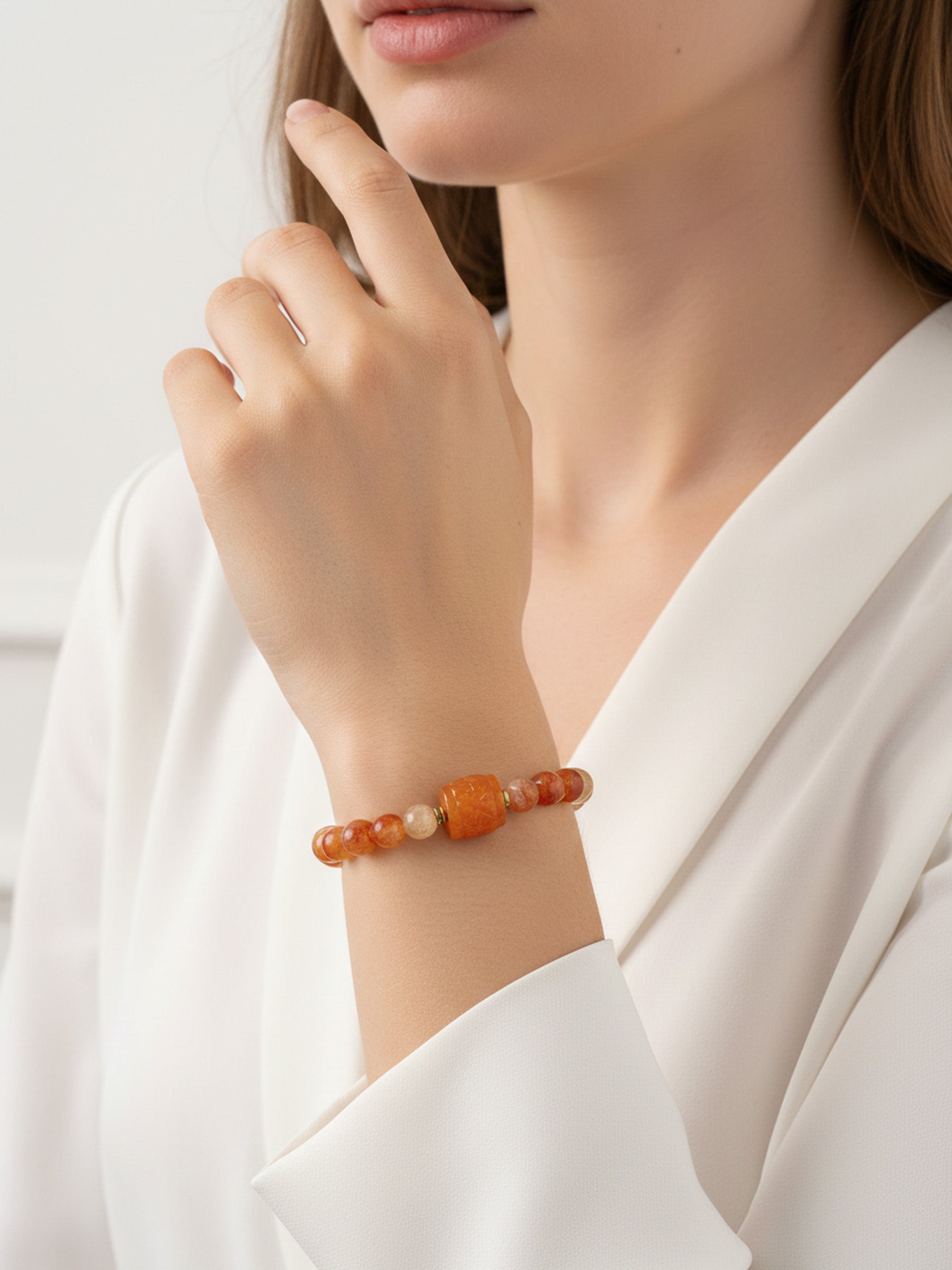 Kehribar Akik Doğal Taş Bileklik