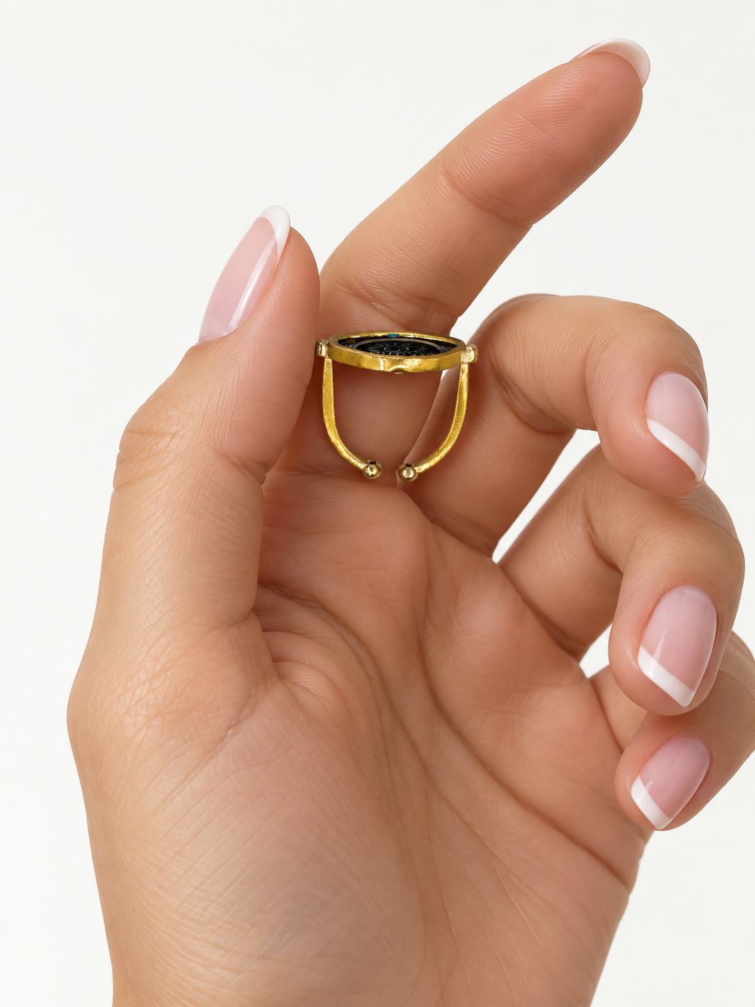 Devil Eye Brass Ring Side View