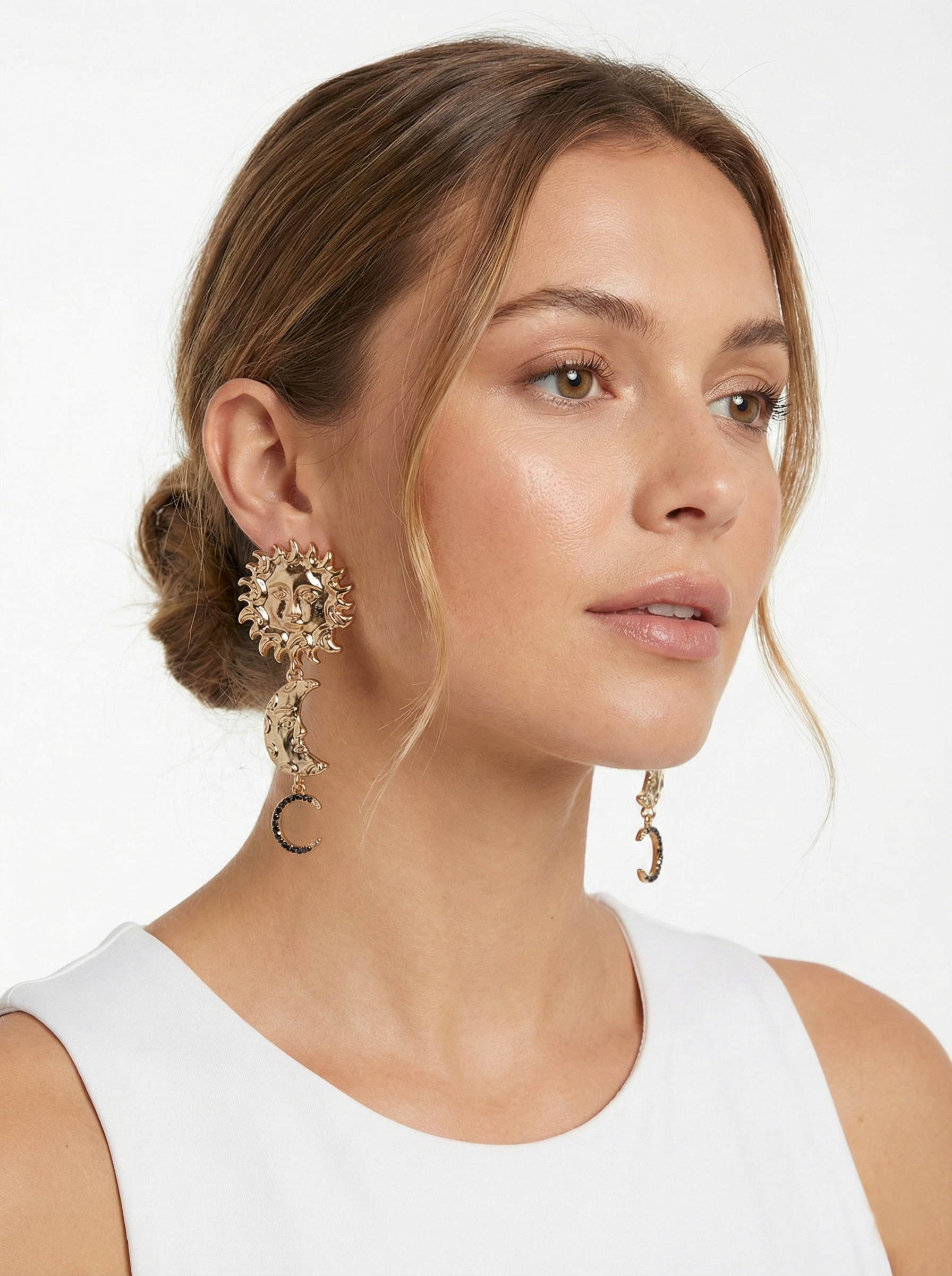 Sallantılı Güneş Ay Küpe