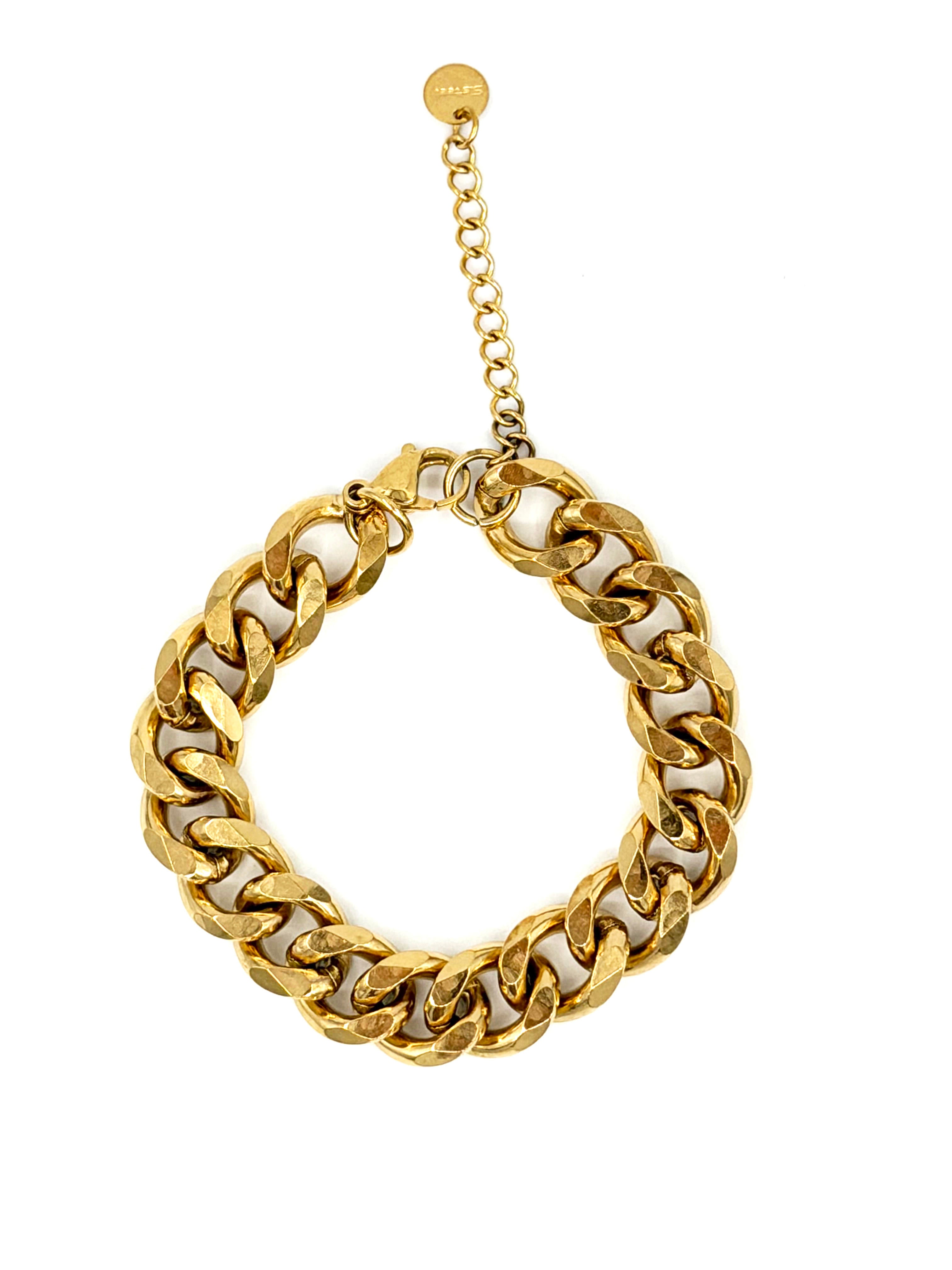 Çelik Zincir Bileklik | Altın Renk