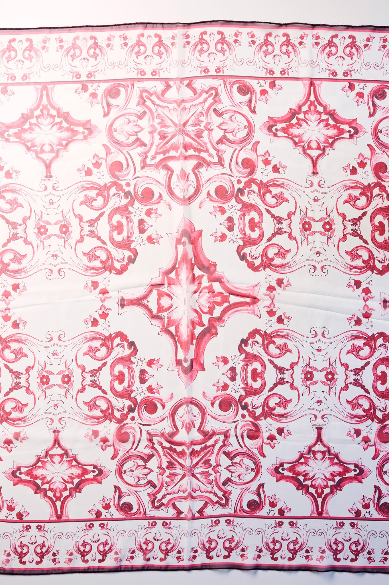 Damask Desen Bordo Eşarp