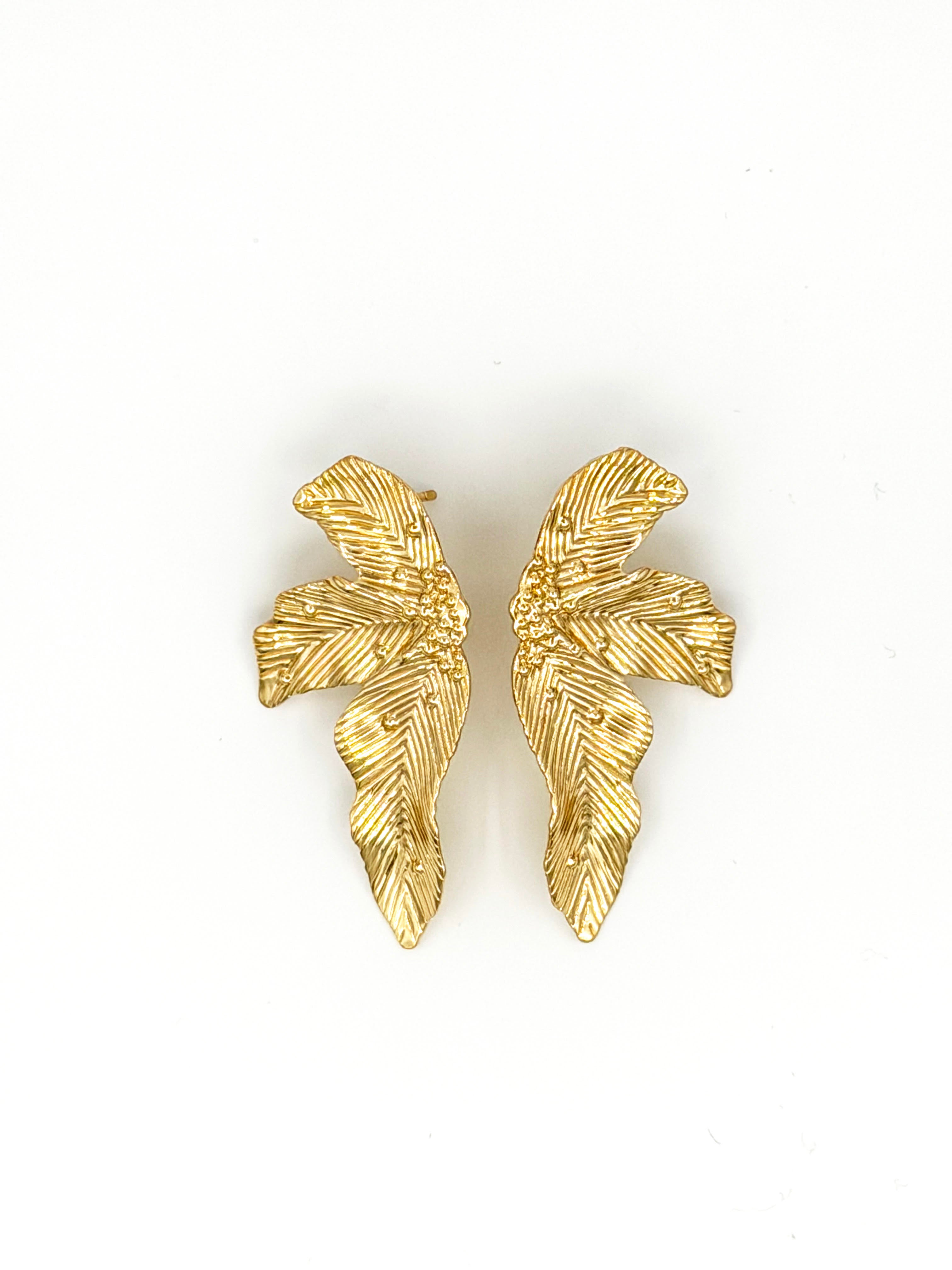 Uzun Modern Yaprak Küpe