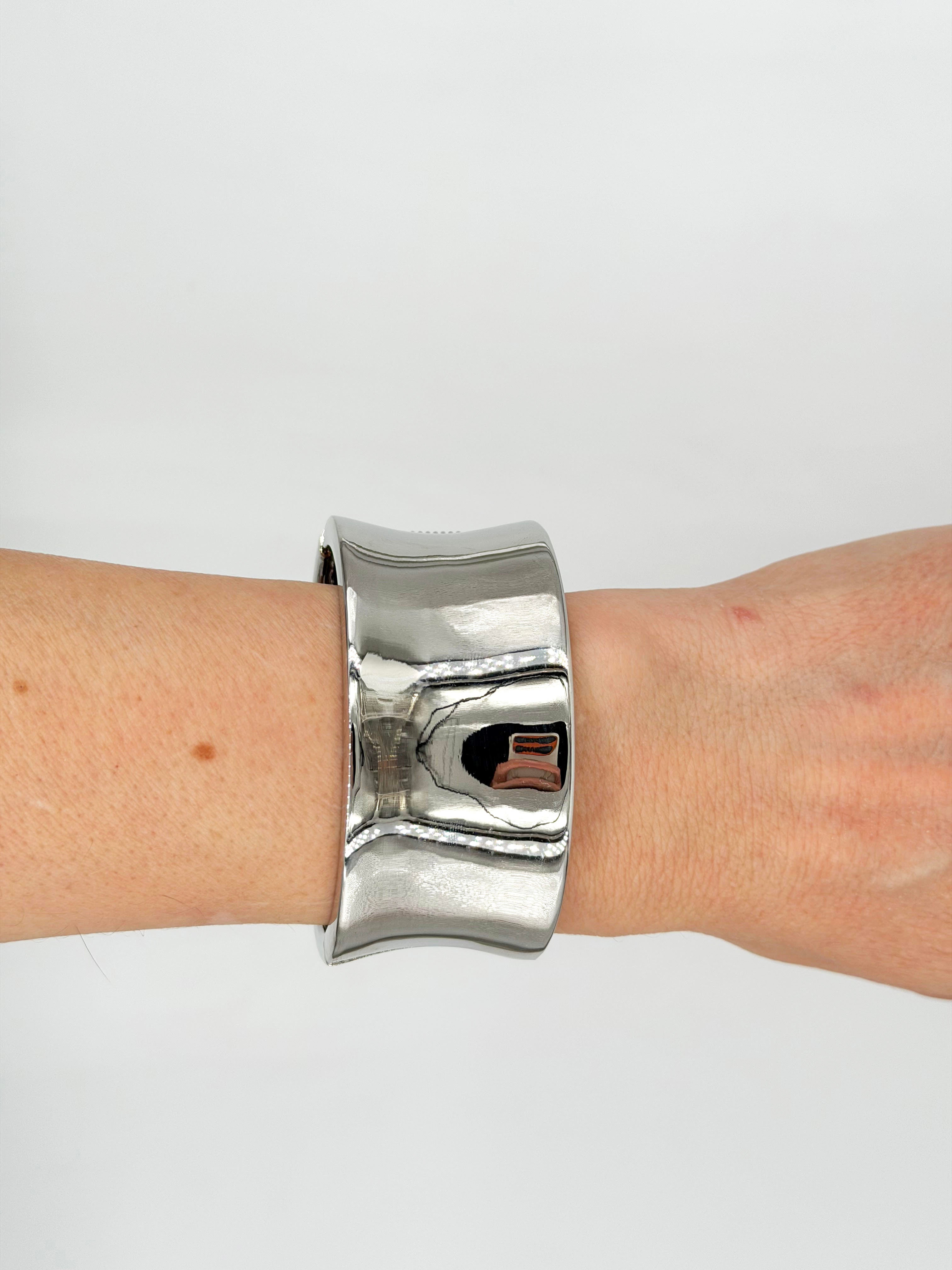 Gümüş Renk Bant Kelepçe Bilezik