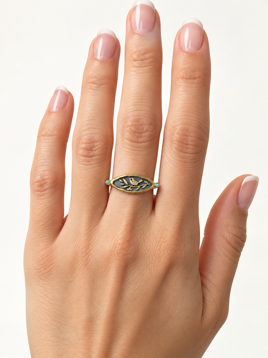 Dove On An Olive Tree Ring