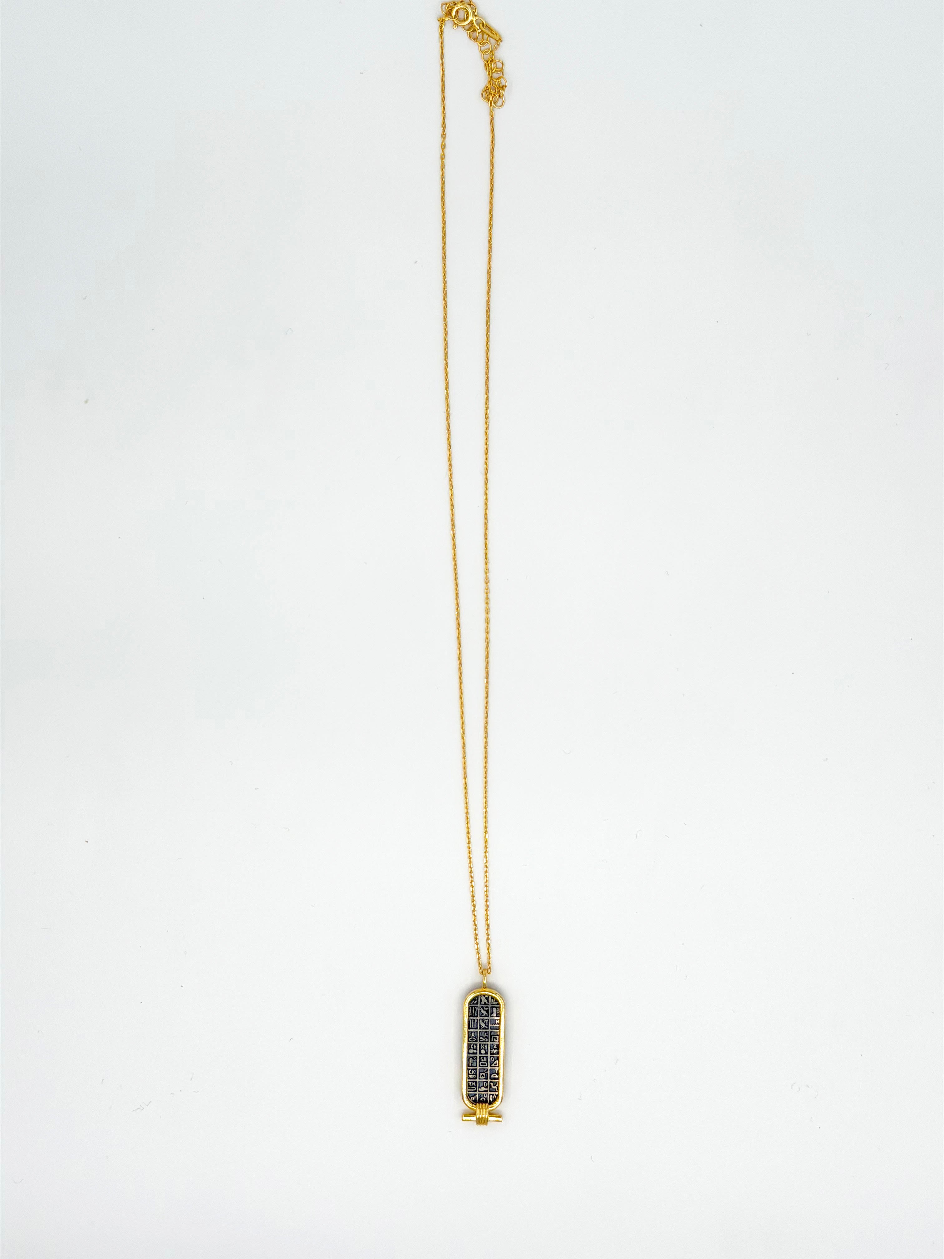 Hiyeroglif Figürlü 925 Ayar Gümüş Kolye