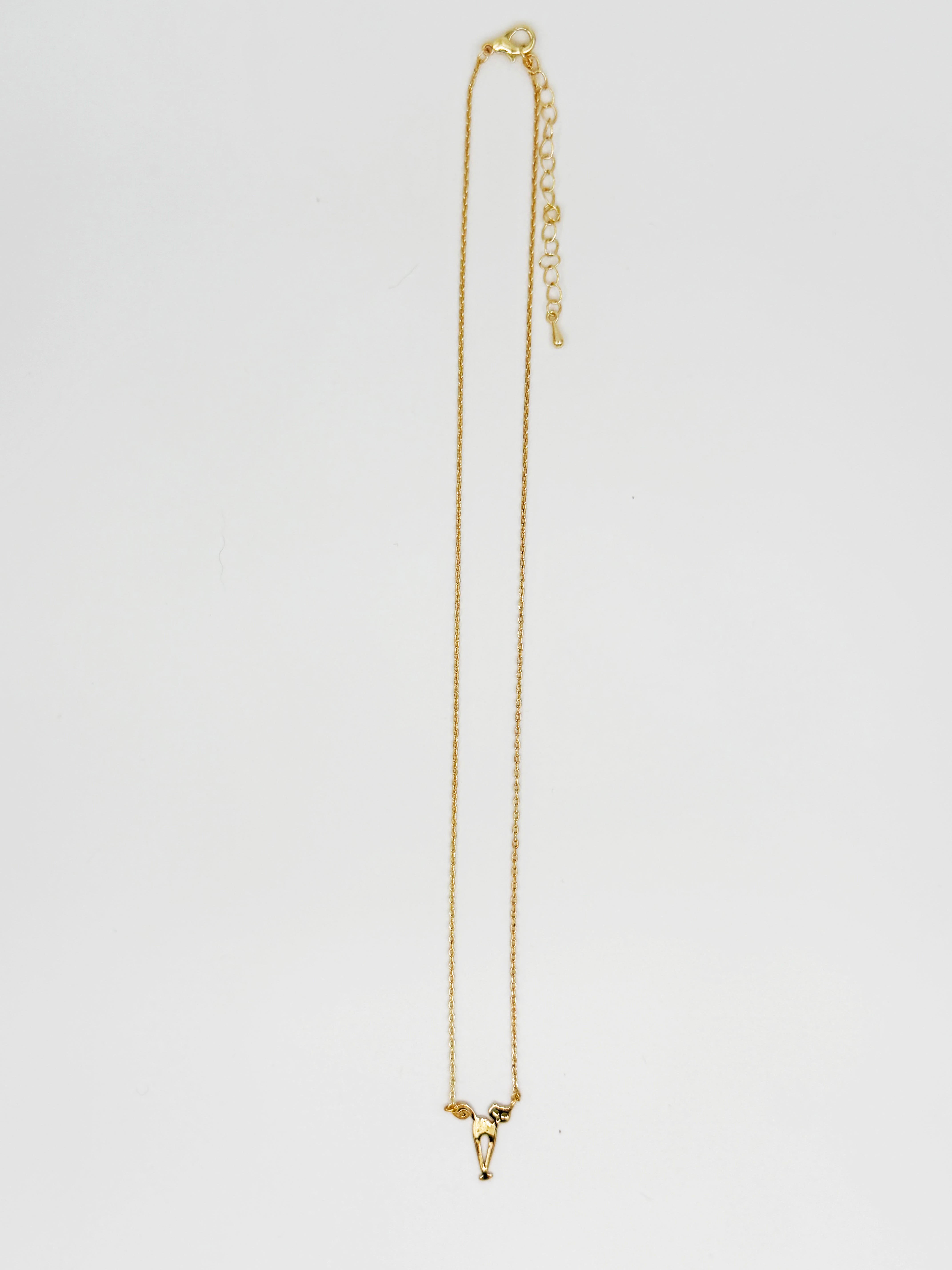 Minimal Kedi Figürlü Kolye