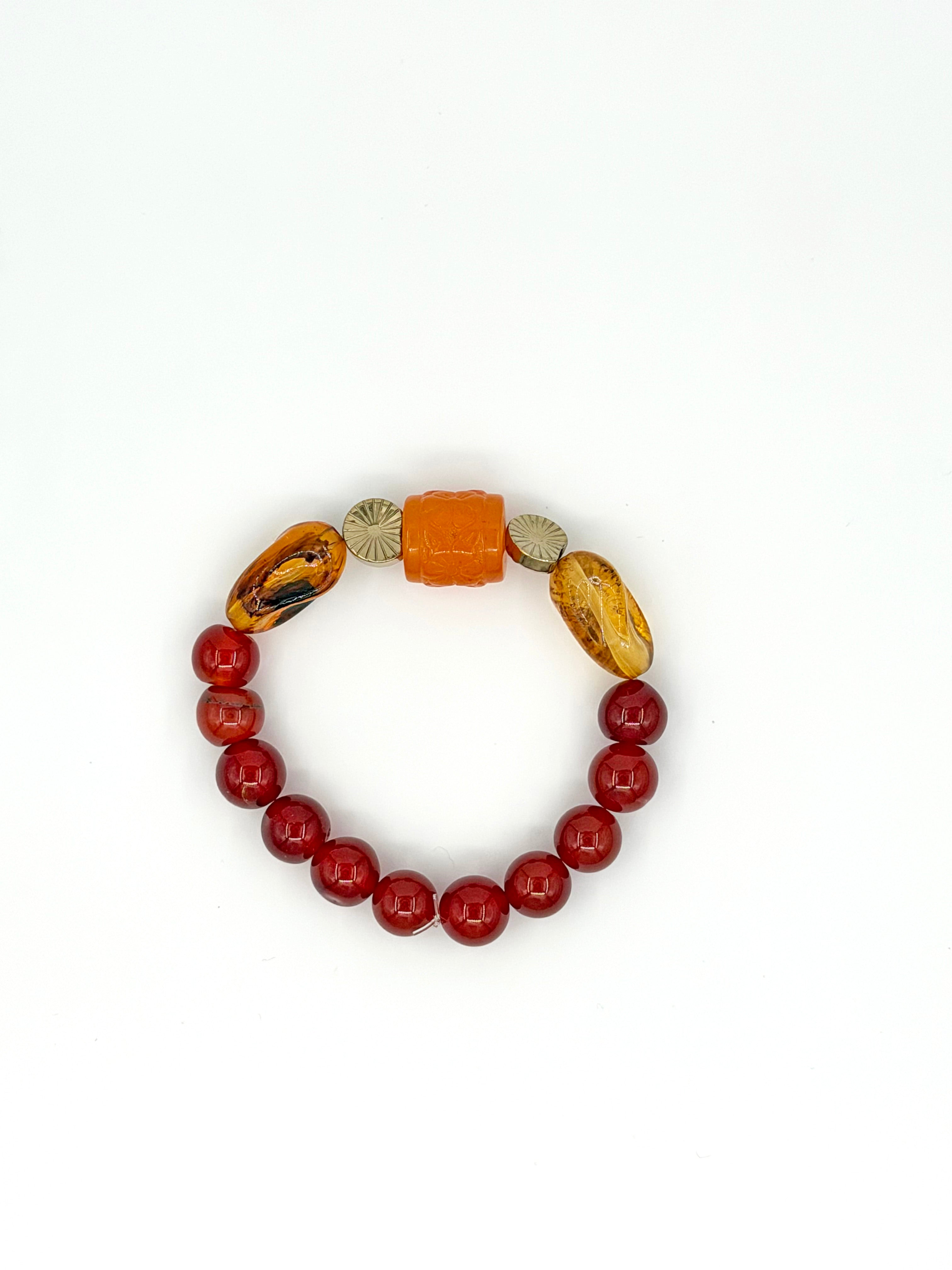 Otantik Kırmızı Akik Doğal Taş Bileklik