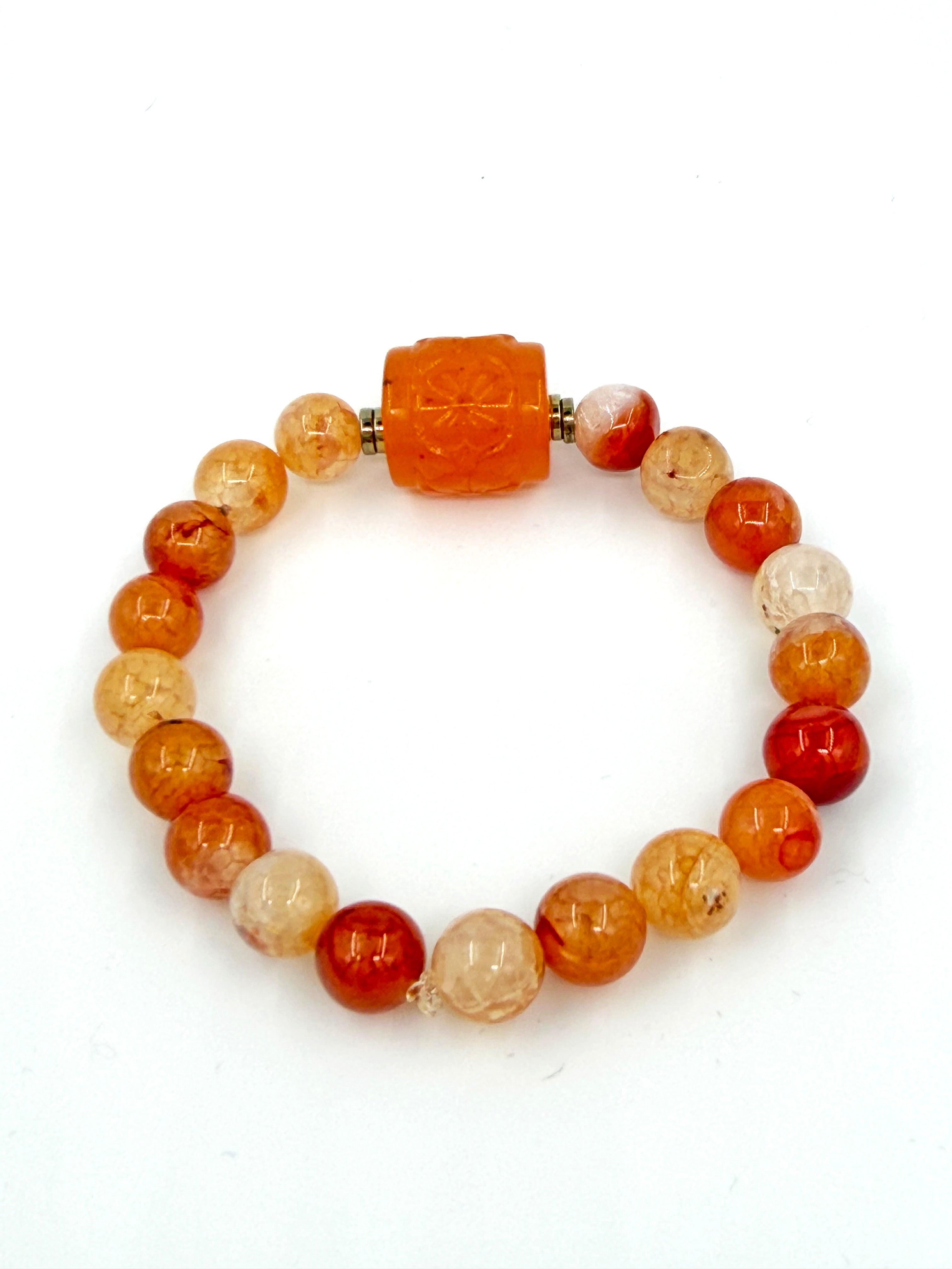 Kehribar Akik Doğal Taş Bileklik