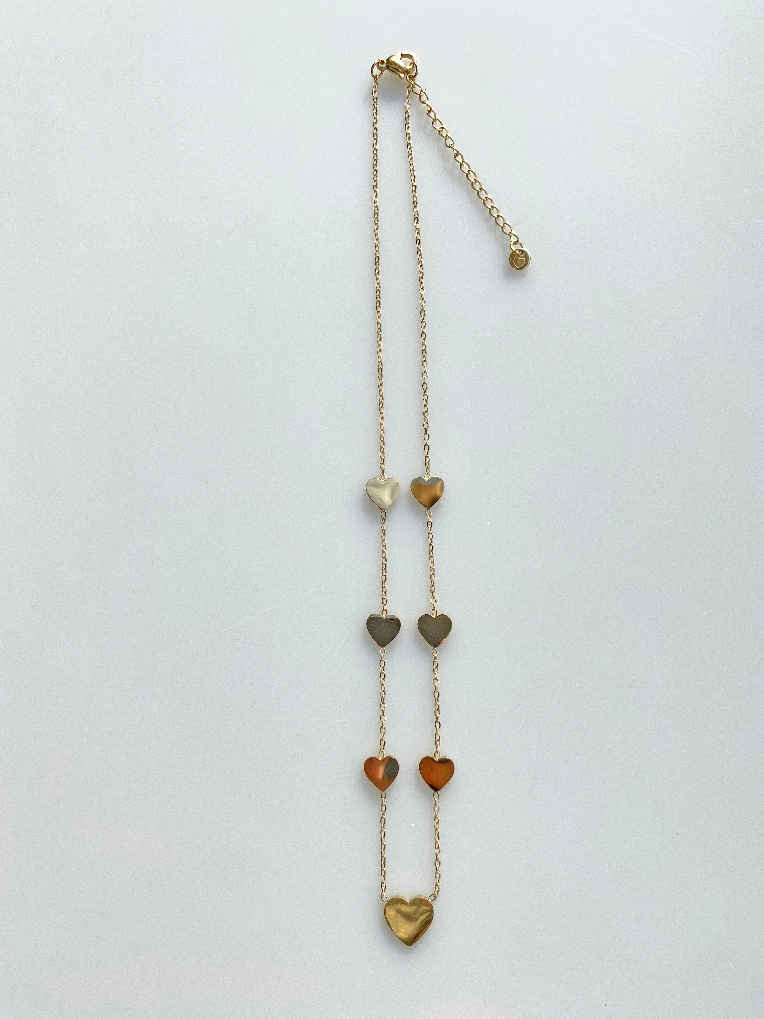 Altın Renk Çelik Kalp Kolye