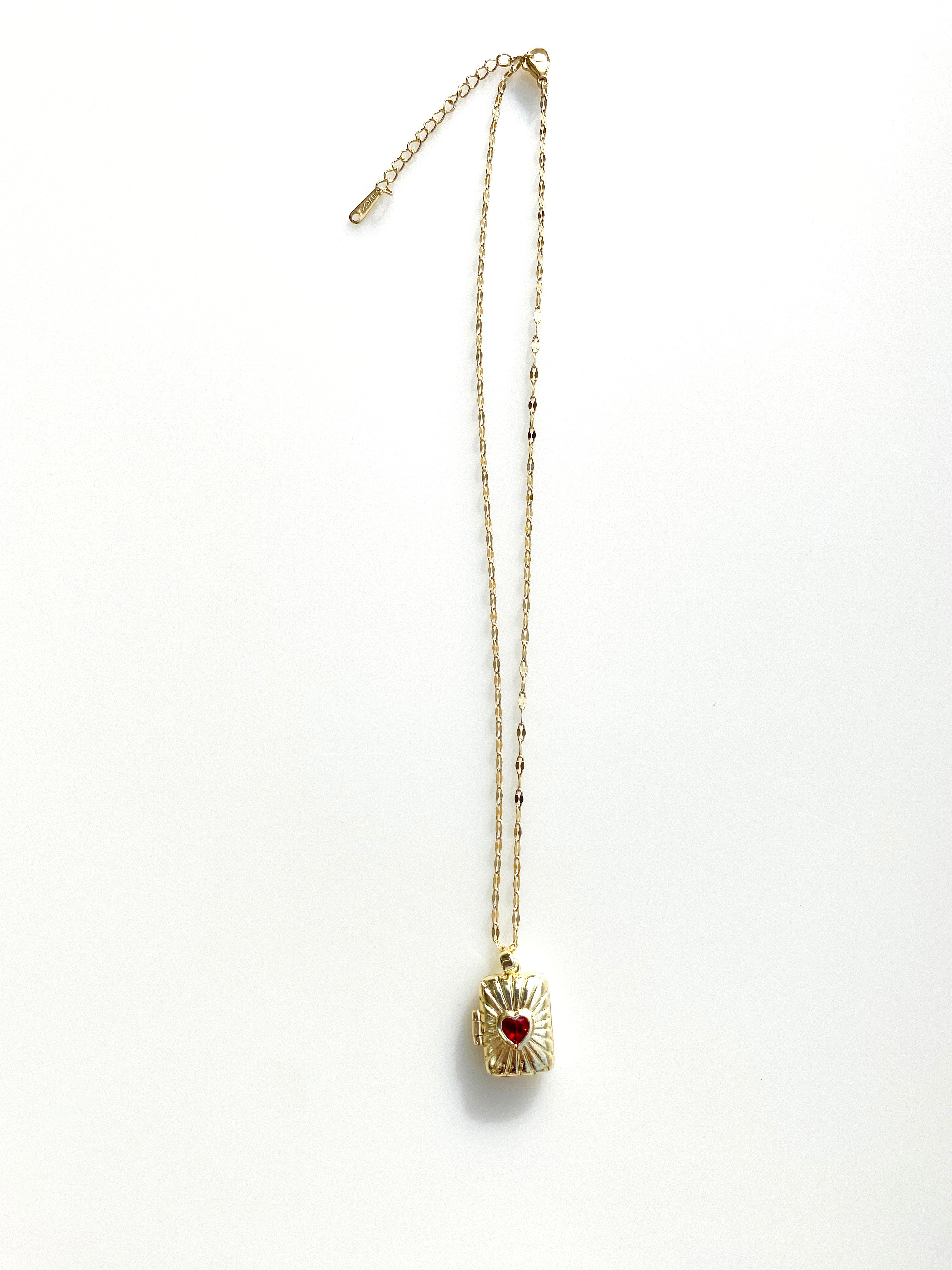 Kalpli Çerçeve Altın Renk Çelik Kolye