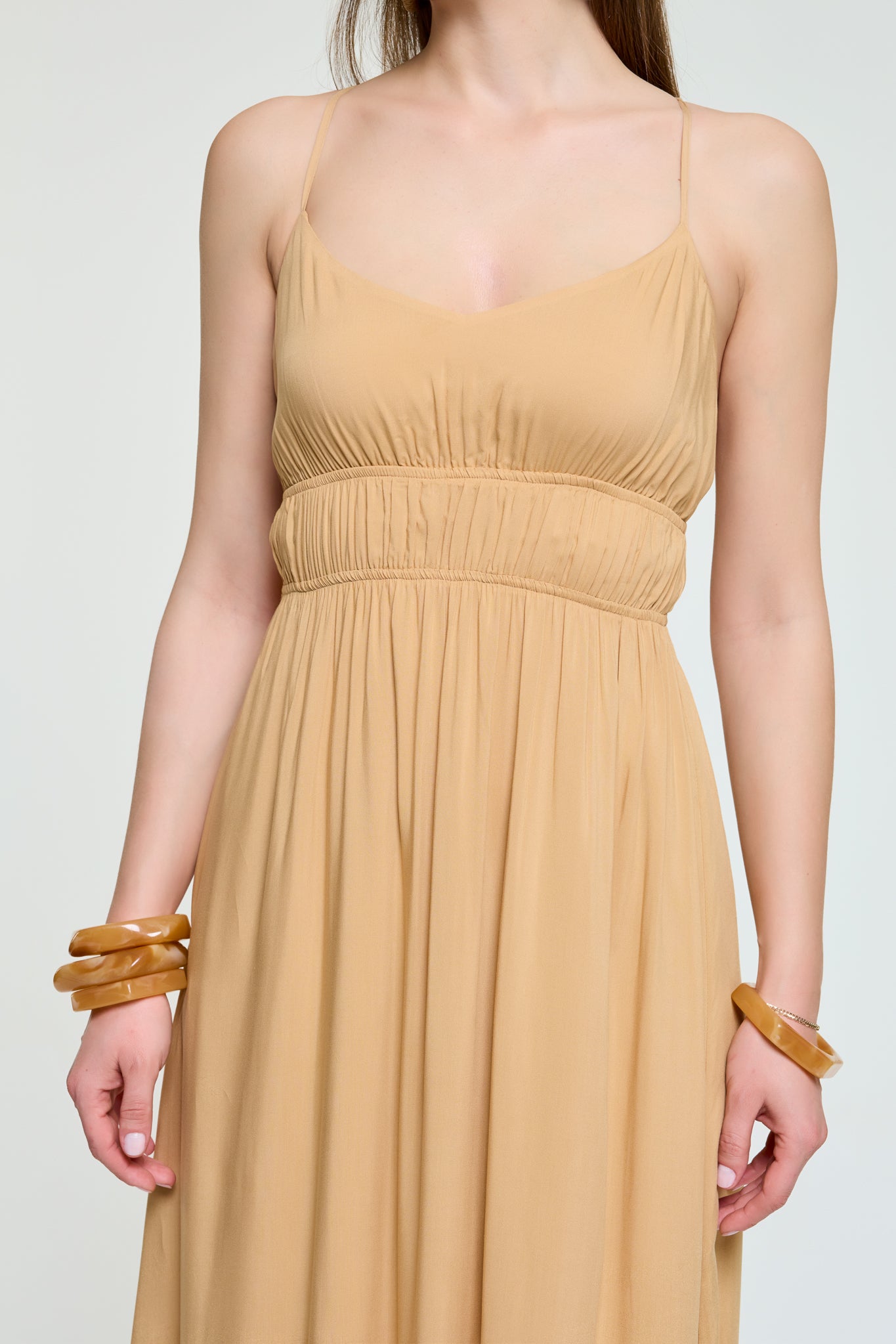 Texture detail of Demeter viscose summer dress front