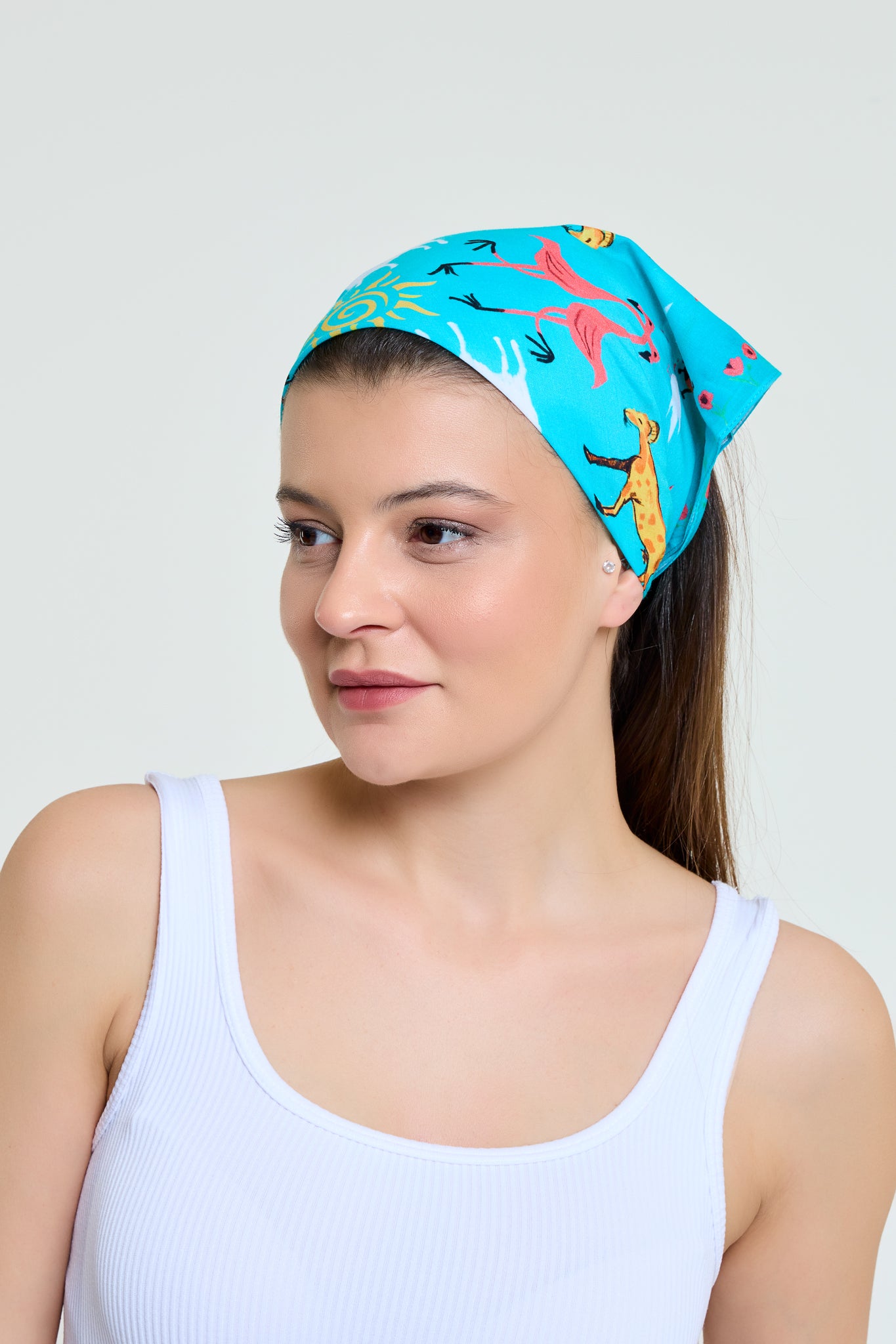 Bandana | İmroz Canlıları | El Çizimi Pamuk Vual