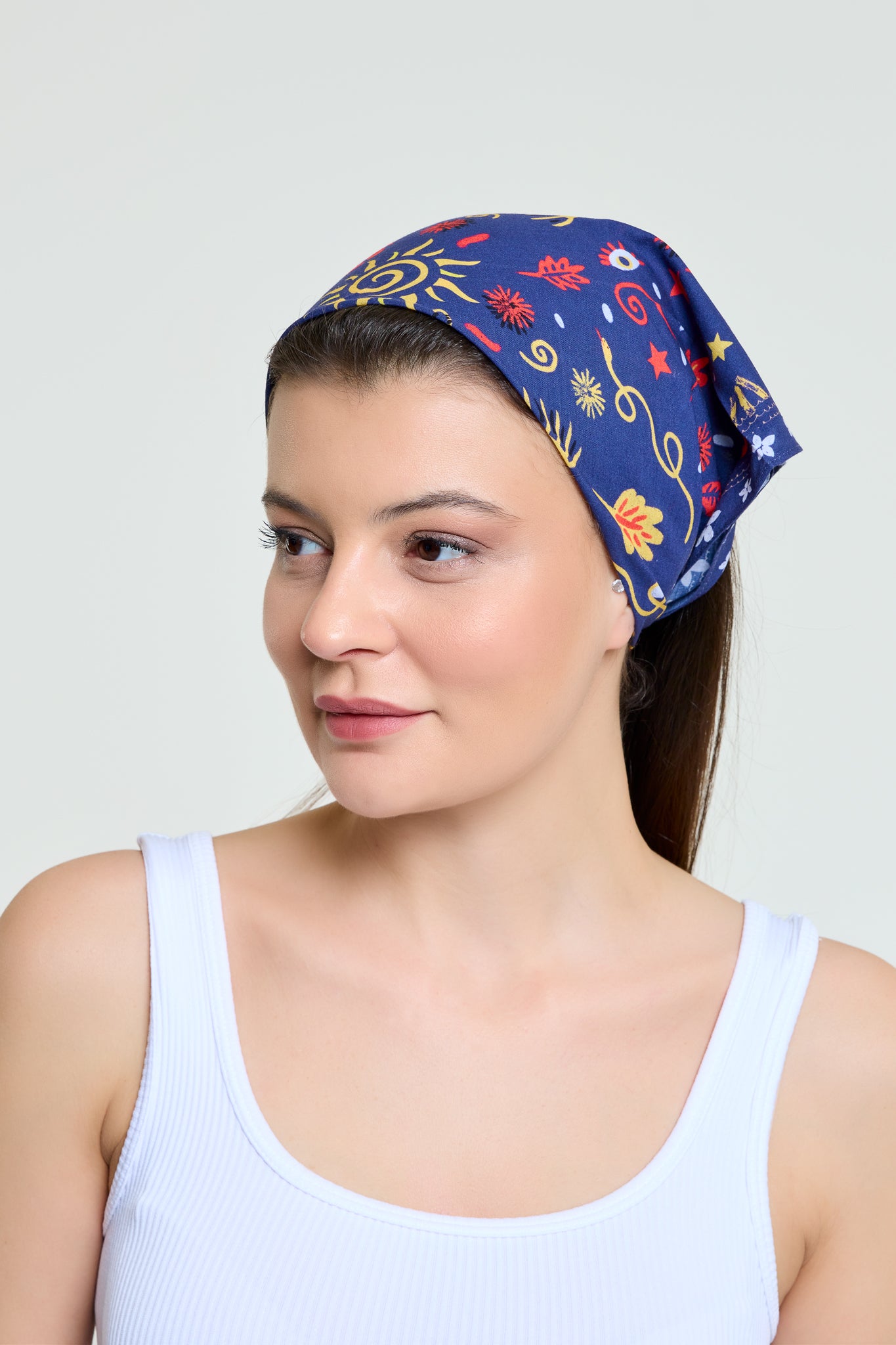 Bandana | Antik Desen | El Çizimi Pamuk Vual