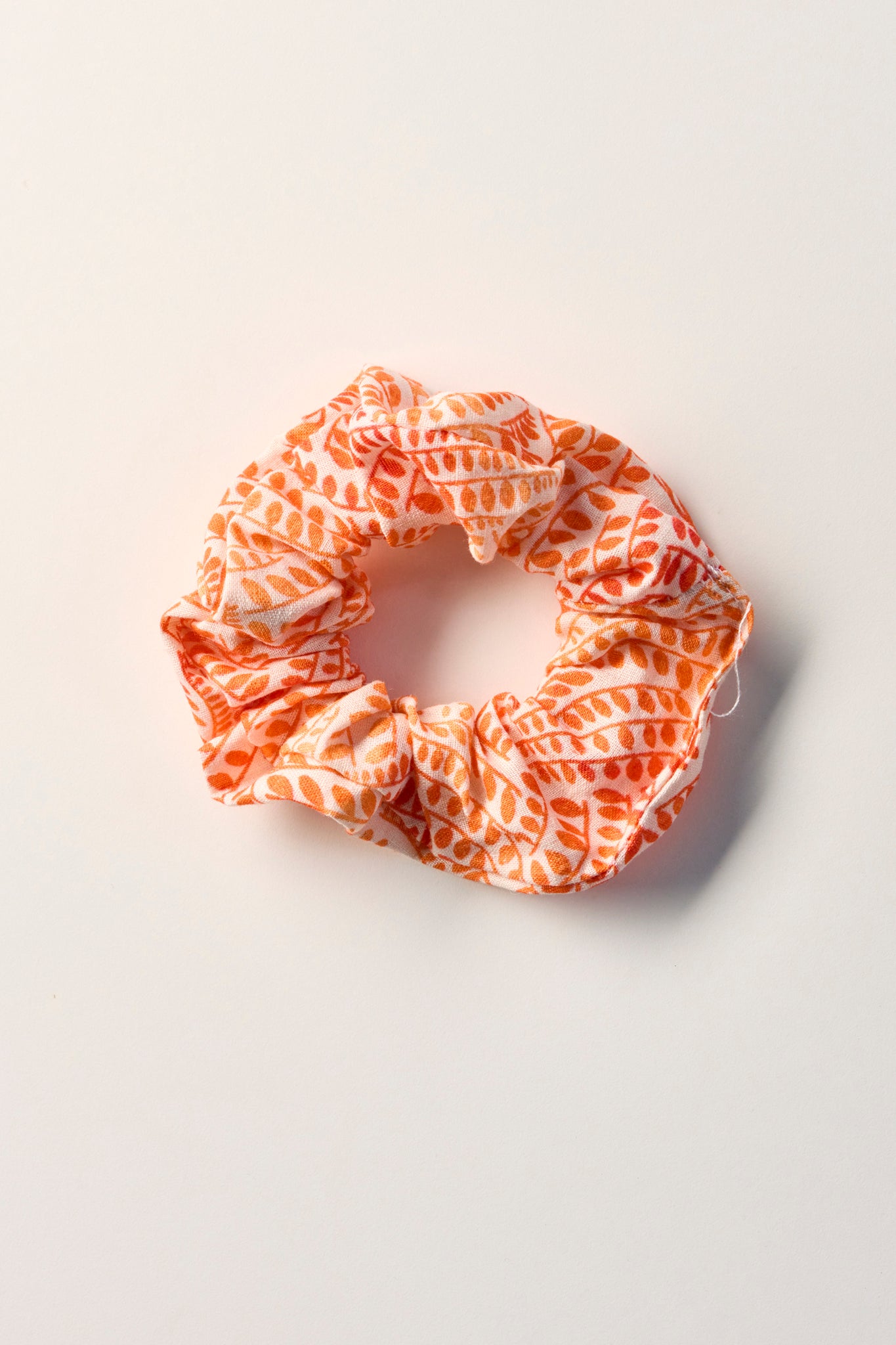 Scrunchie Simit Toka | Nar Çiçeği Yaprak Desen