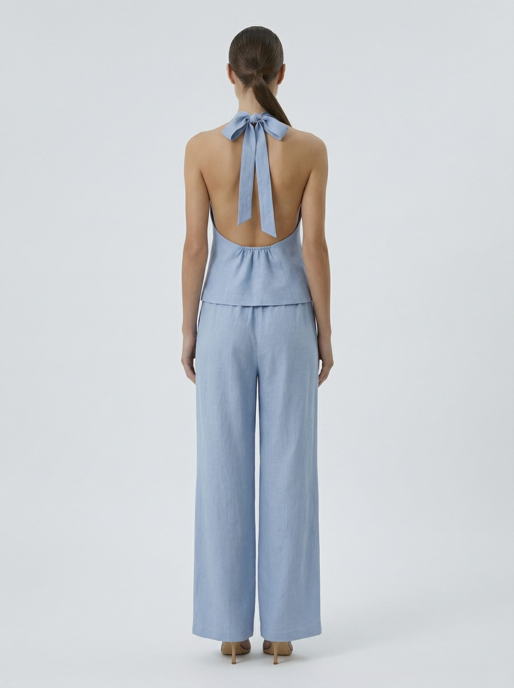 Porto ice blue pants back detail close up
