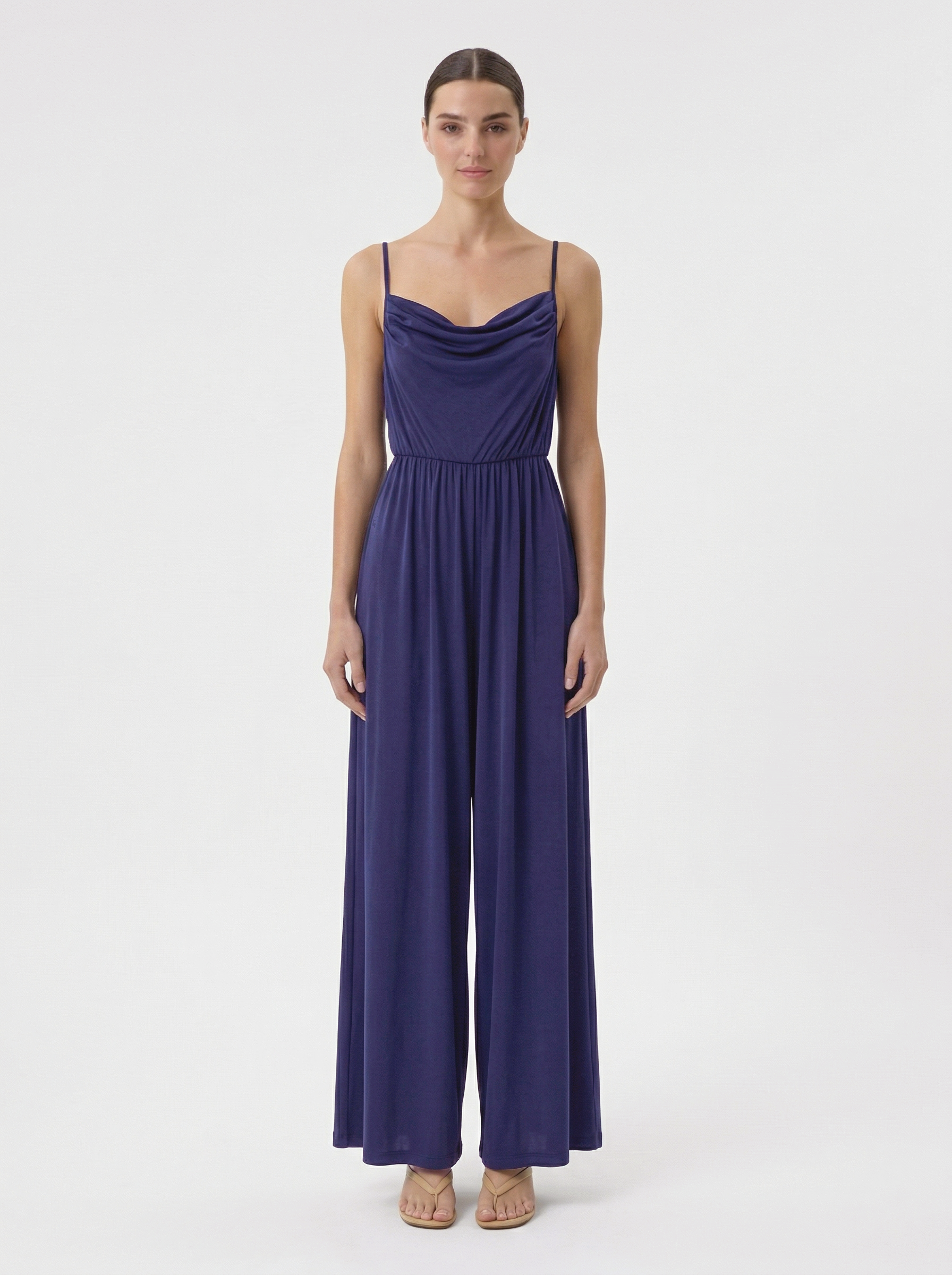 tina navy modal jumpsuit front